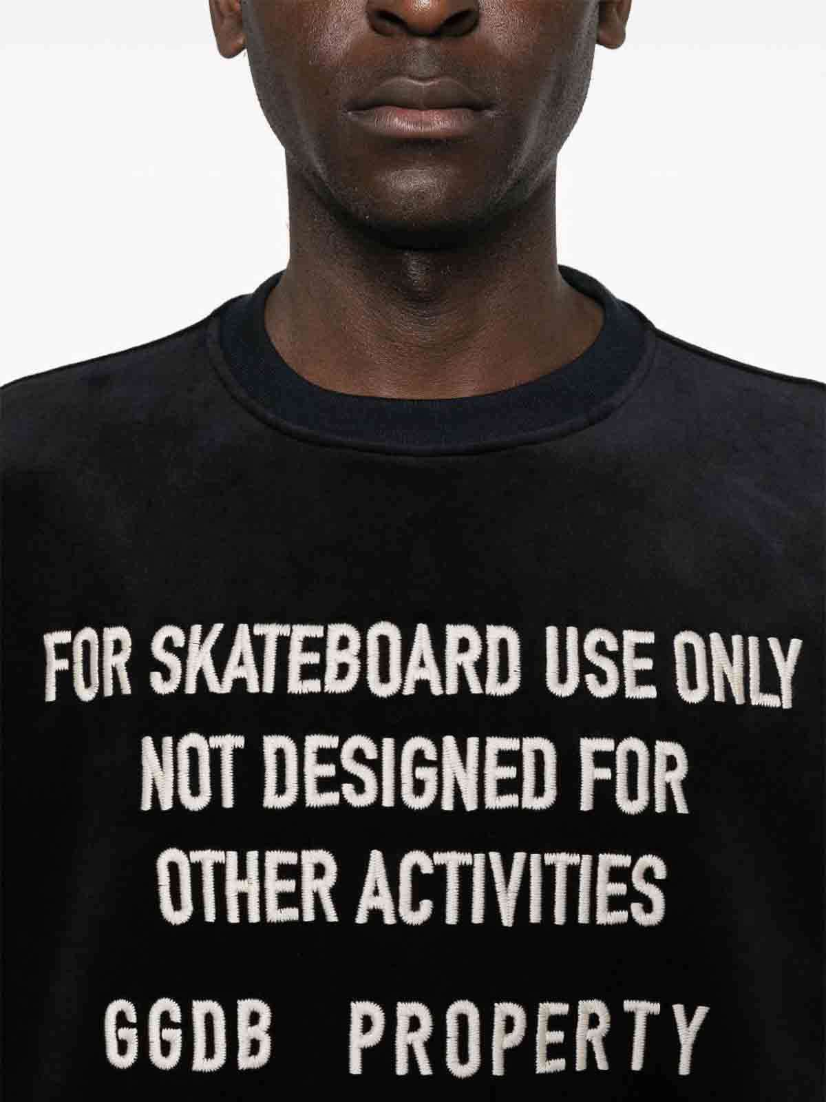 Golden Goose Black Chenille Embroidered Lettering Sweatshirt In Black