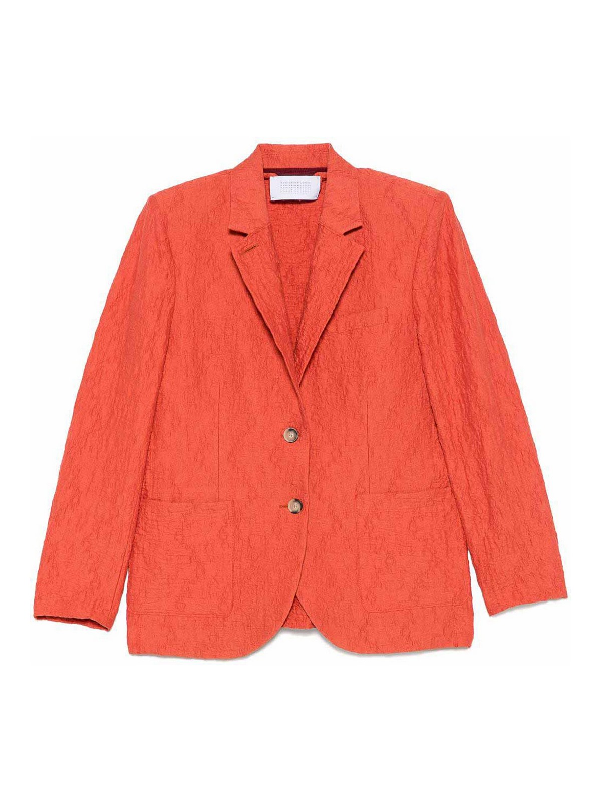 Harris Wharf London Blazer Jacket In Cotton Blend In Orange