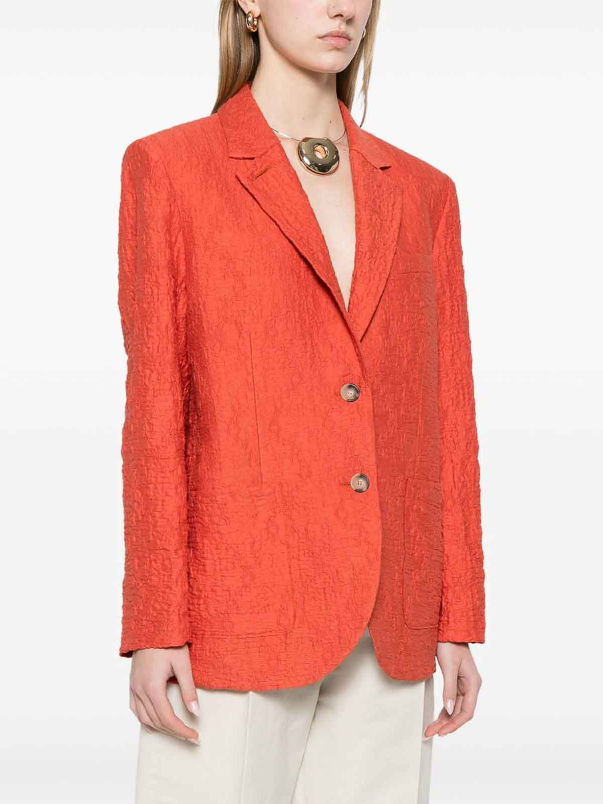 Harris Wharf London Blazer Jacket In Cotton Blend In Orange