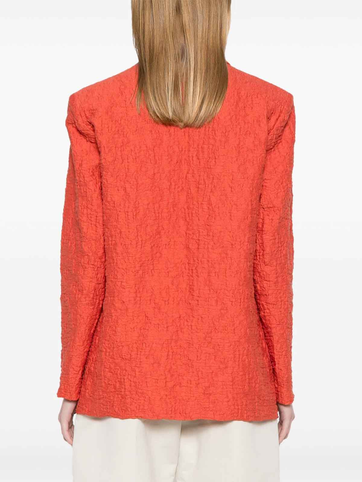 Harris Wharf London Blazer Jacket In Cotton Blend In Orange