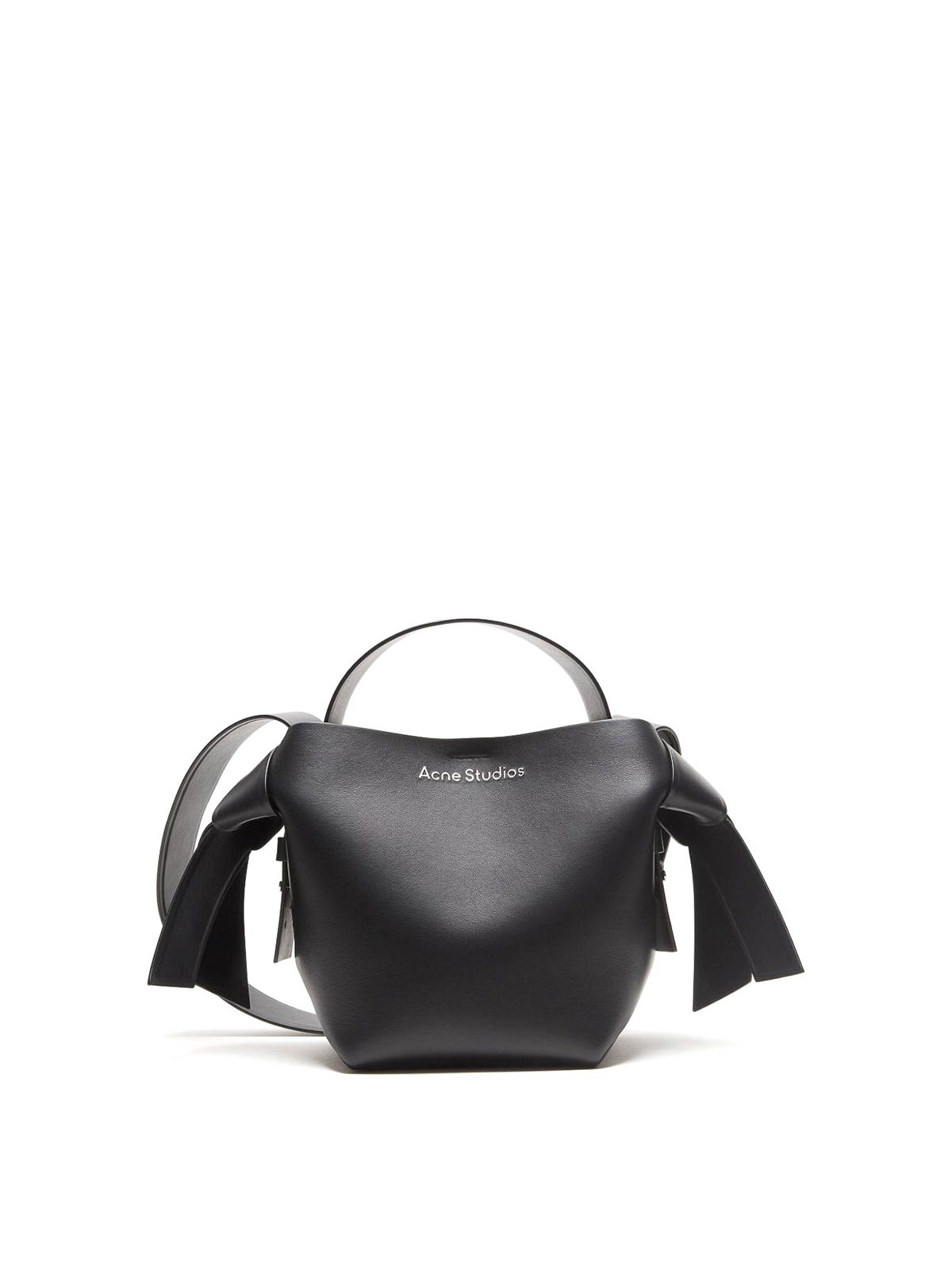 Acne Studios Musubi Mini Leather Shoulder Bag In Black