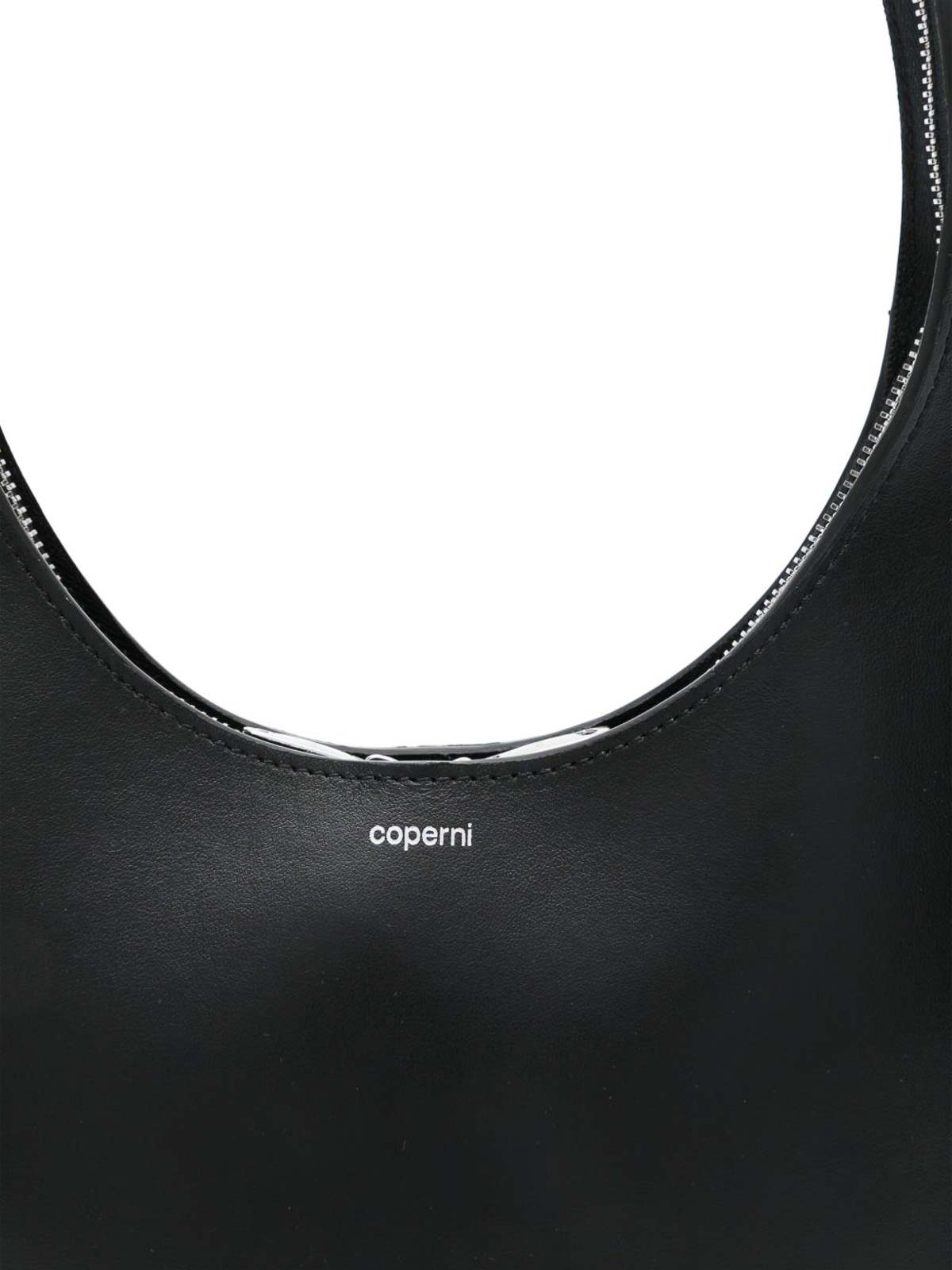 Coperni Women Medium Soft Swipe Leather Shoulder Bag In Black