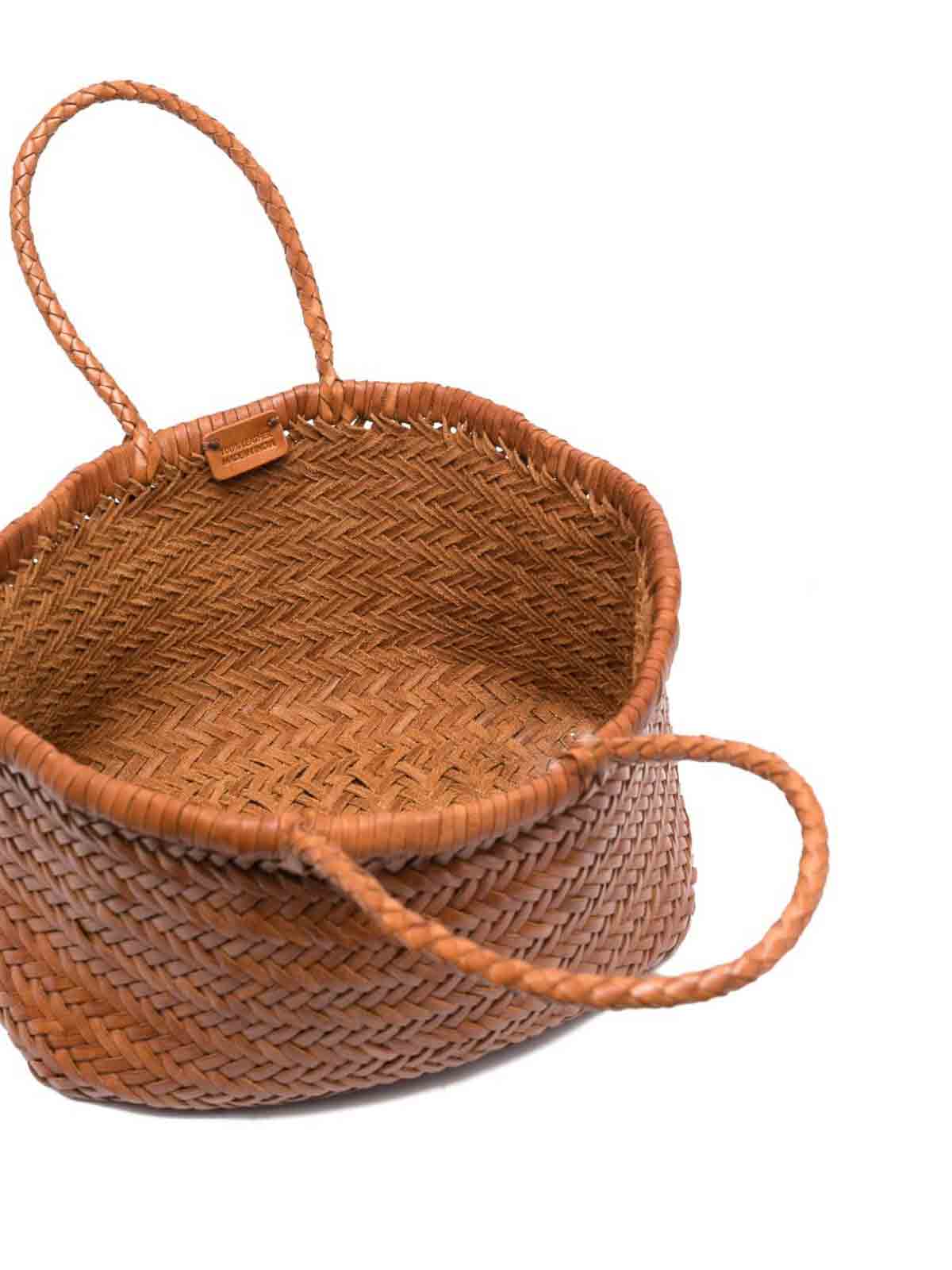 Dragon Diffusion Bamboo Triple Jump Small Tote Bag In Brown