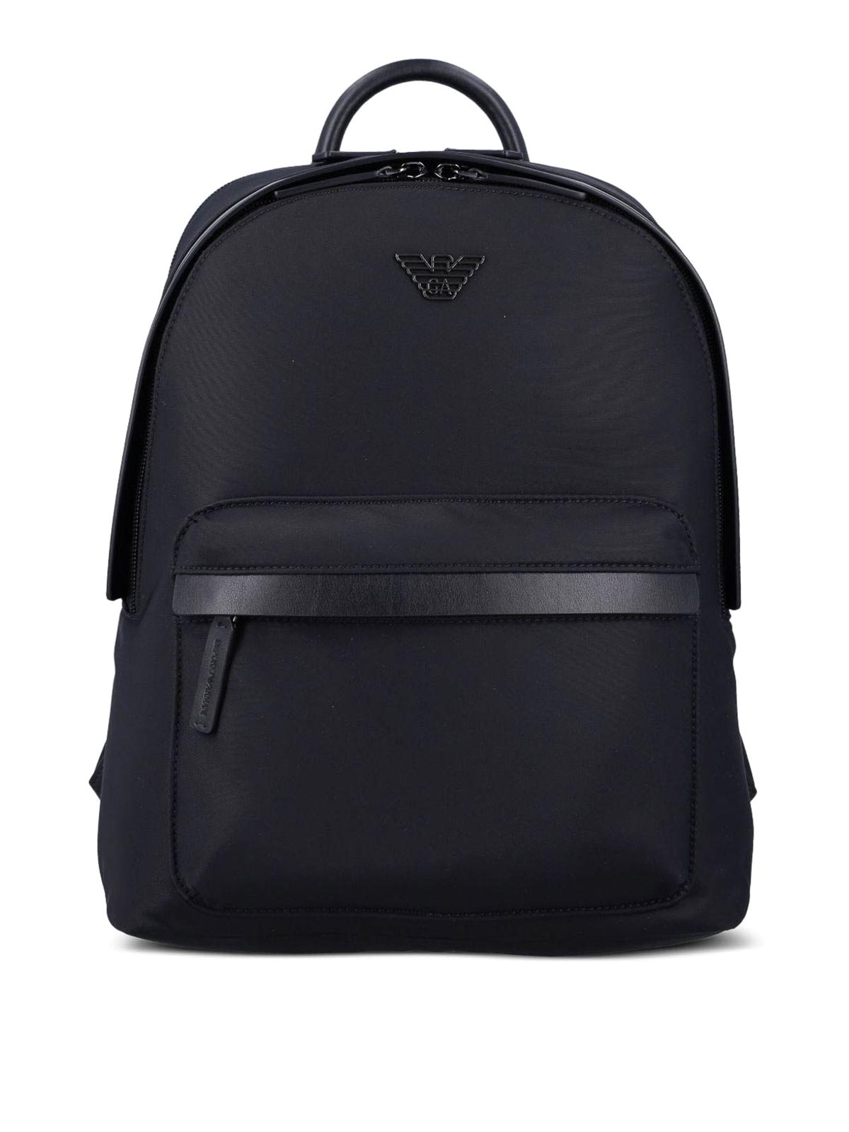 Emporio Armani Logo Nylon Backpack In Black
