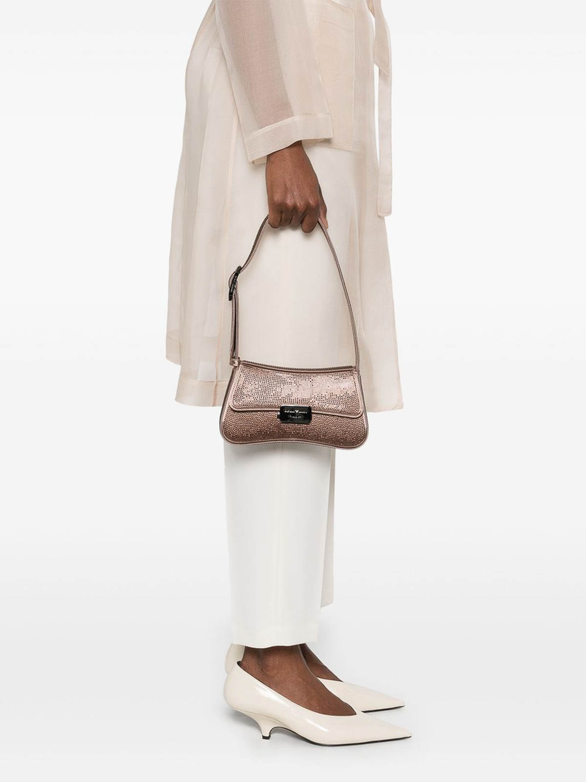 Emporio Armani Small Shoulder Bag In Brown