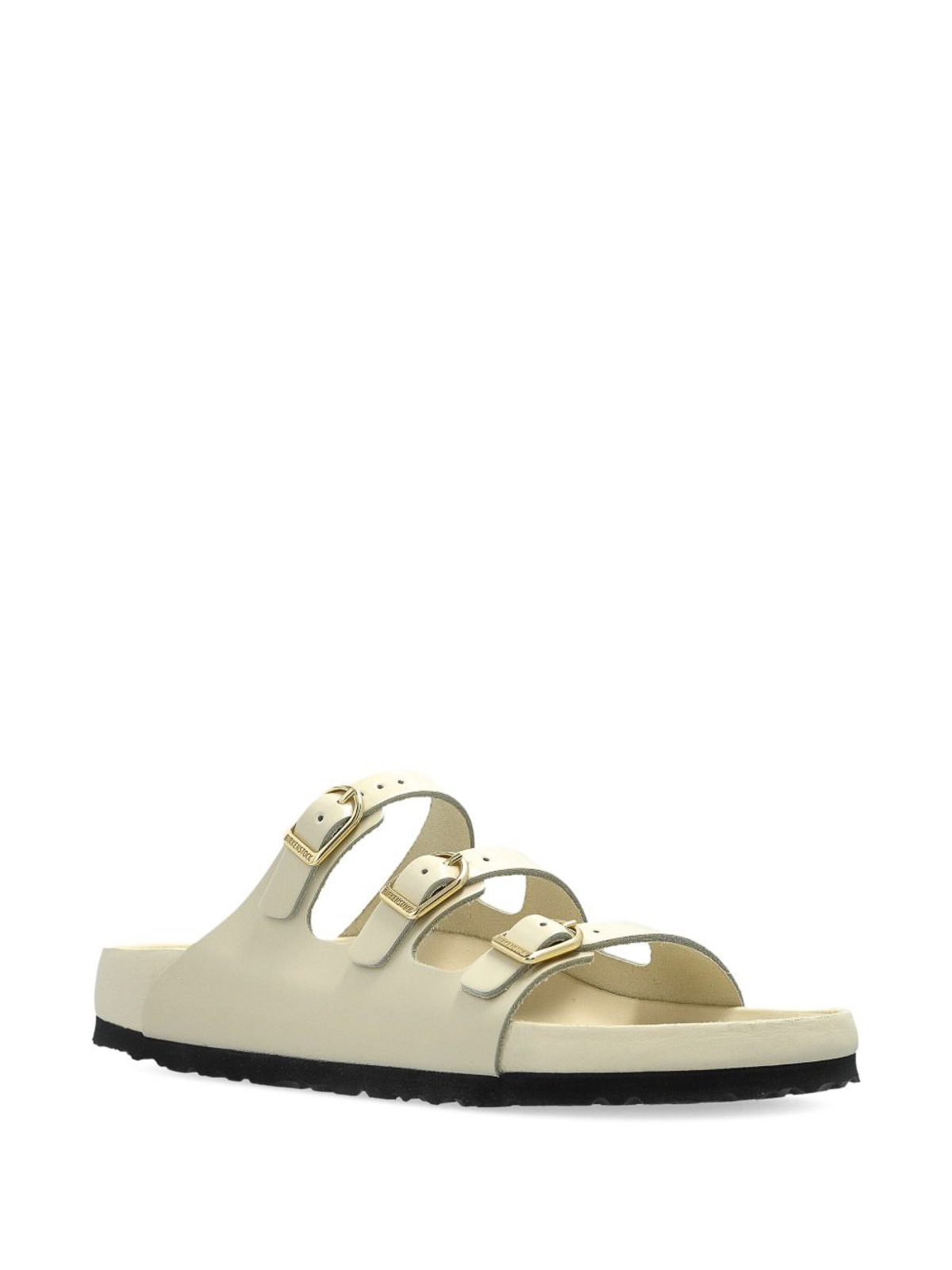 Birkenstock Womens Florida Faux-leather Sandals Ecru Exq High Shine Eur 41 / 8 Uk In Neutral