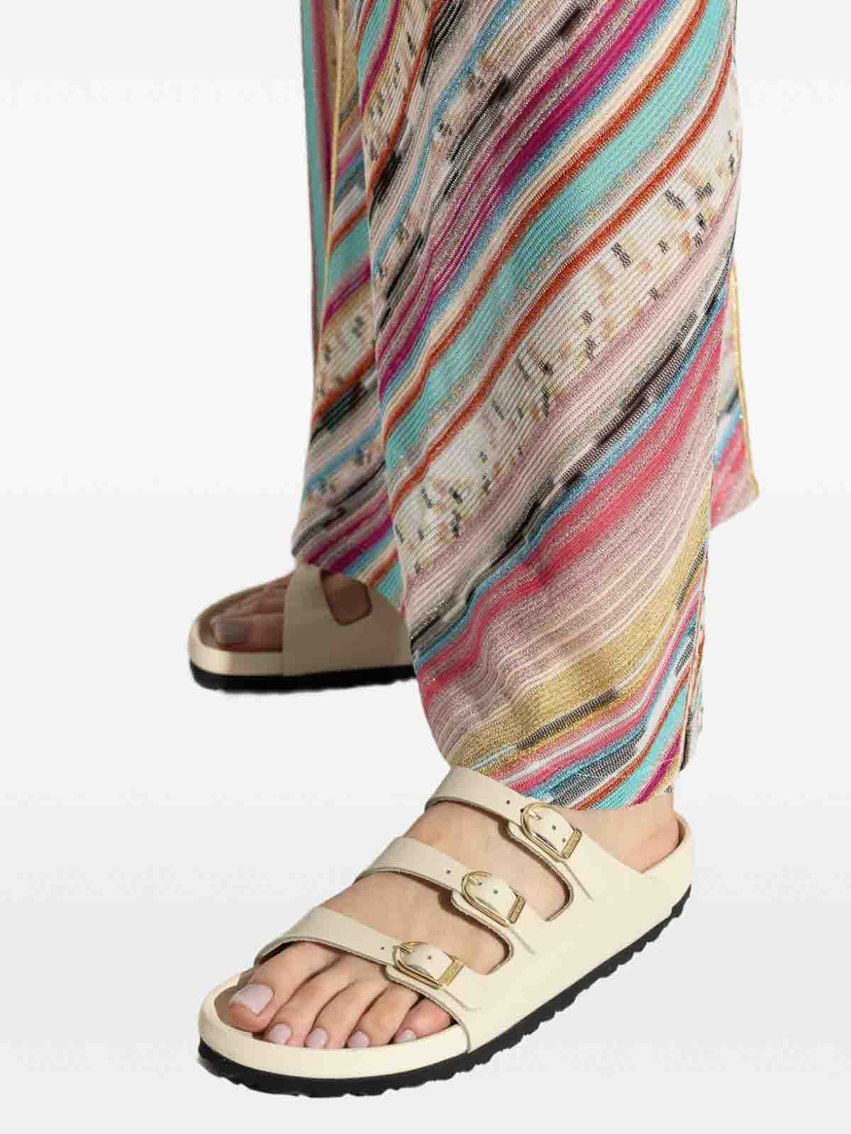Birkenstock Womens Florida Faux-leather Sandals Ecru Exq High Shine Eur 41 / 8 Uk In Neutral