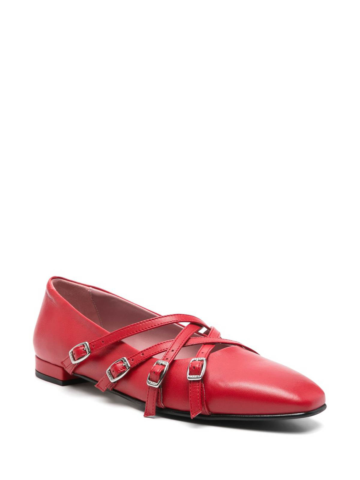 Carel Paris Eloise Leather Ballet Flats In Red