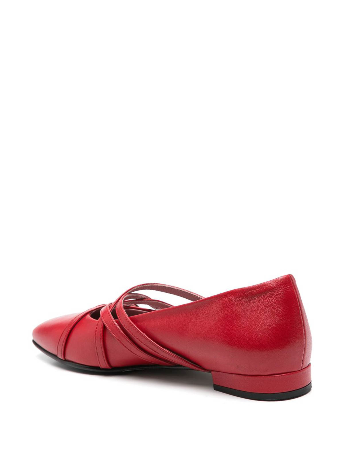 Carel Paris Eloise Leather Ballet Flats In Red