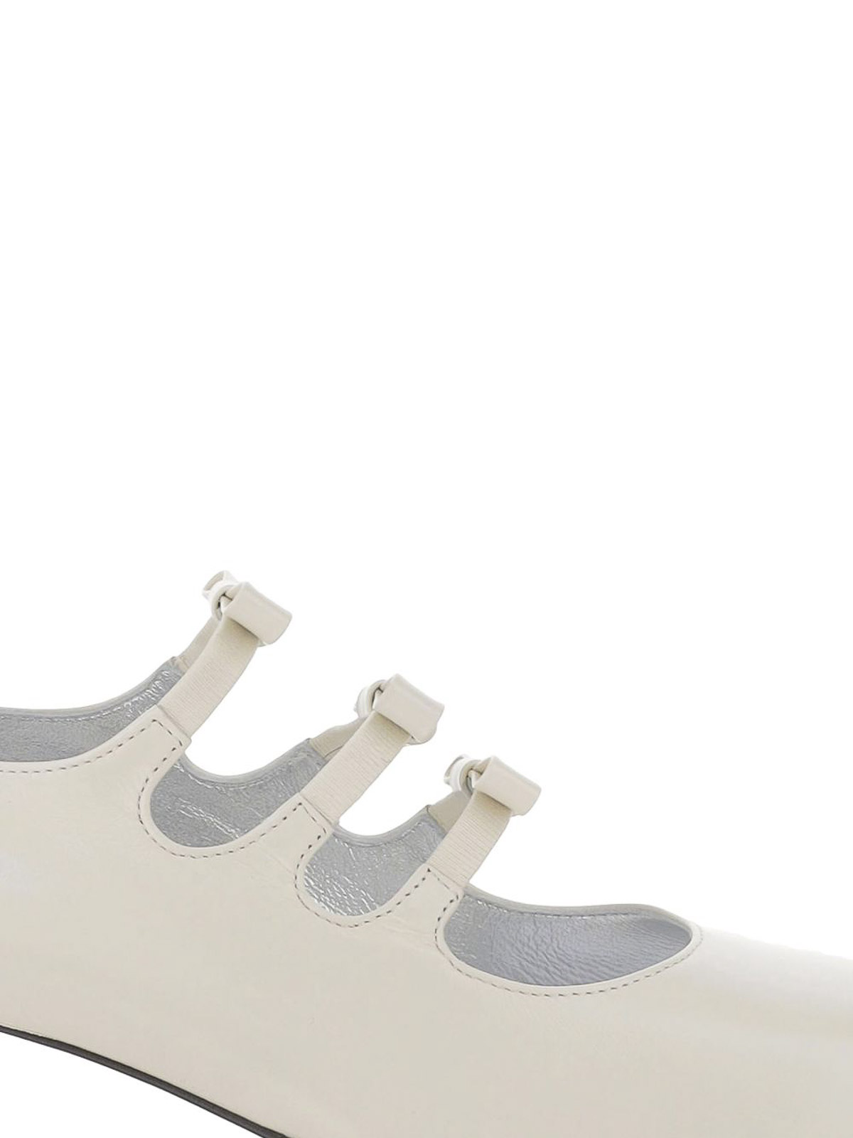 Carel Paris Kinette Leather Mary Jane Pumps In White