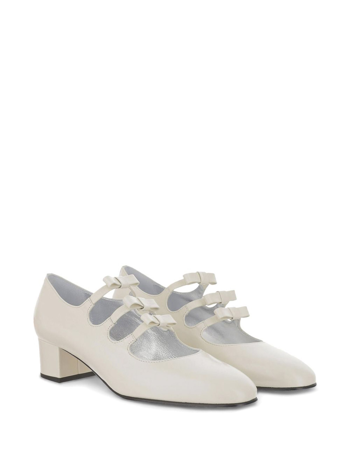 Carel Paris Kinette Leather Mary Jane Pumps In White