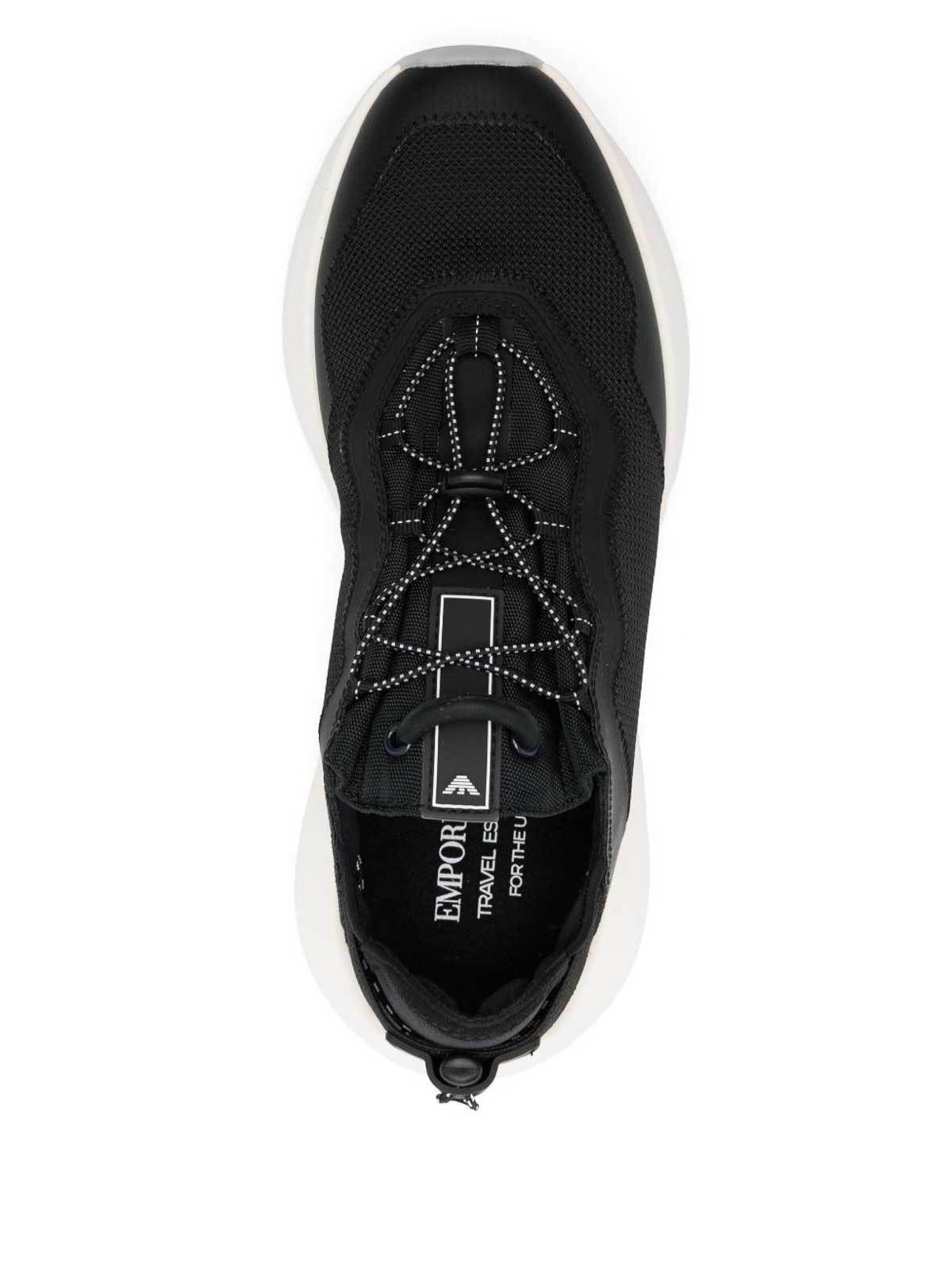 Emporio Armani Capsule Mesh Sneakers In Blue