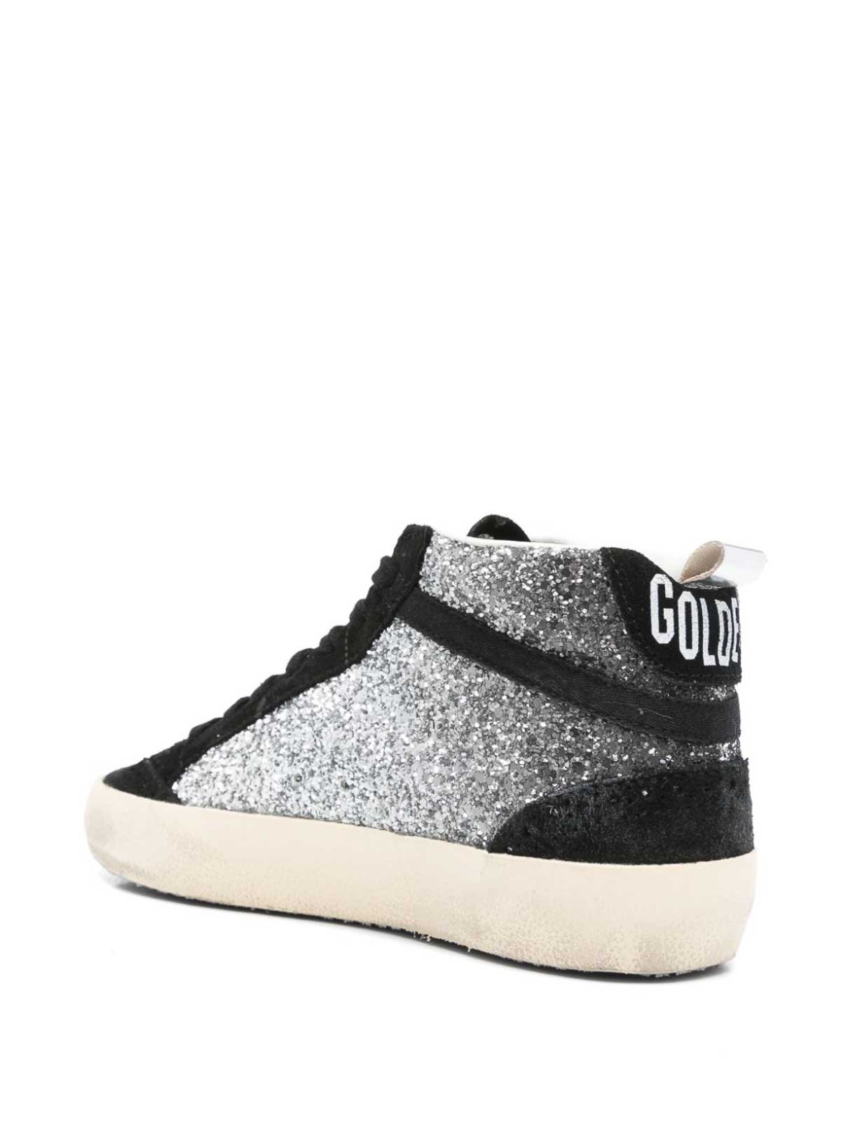 Golden Goose Black Mid Star Leather Sneakers In Black