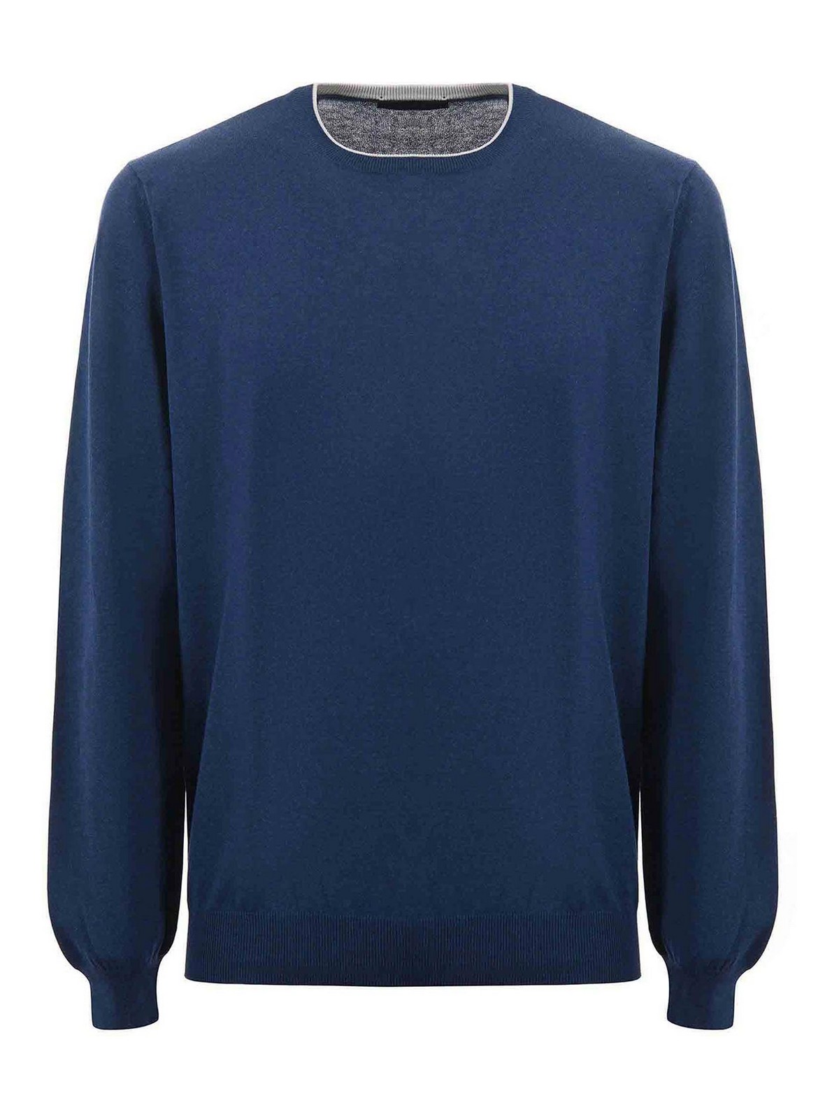 Fay Sweater In Cotton Yarn In Blue