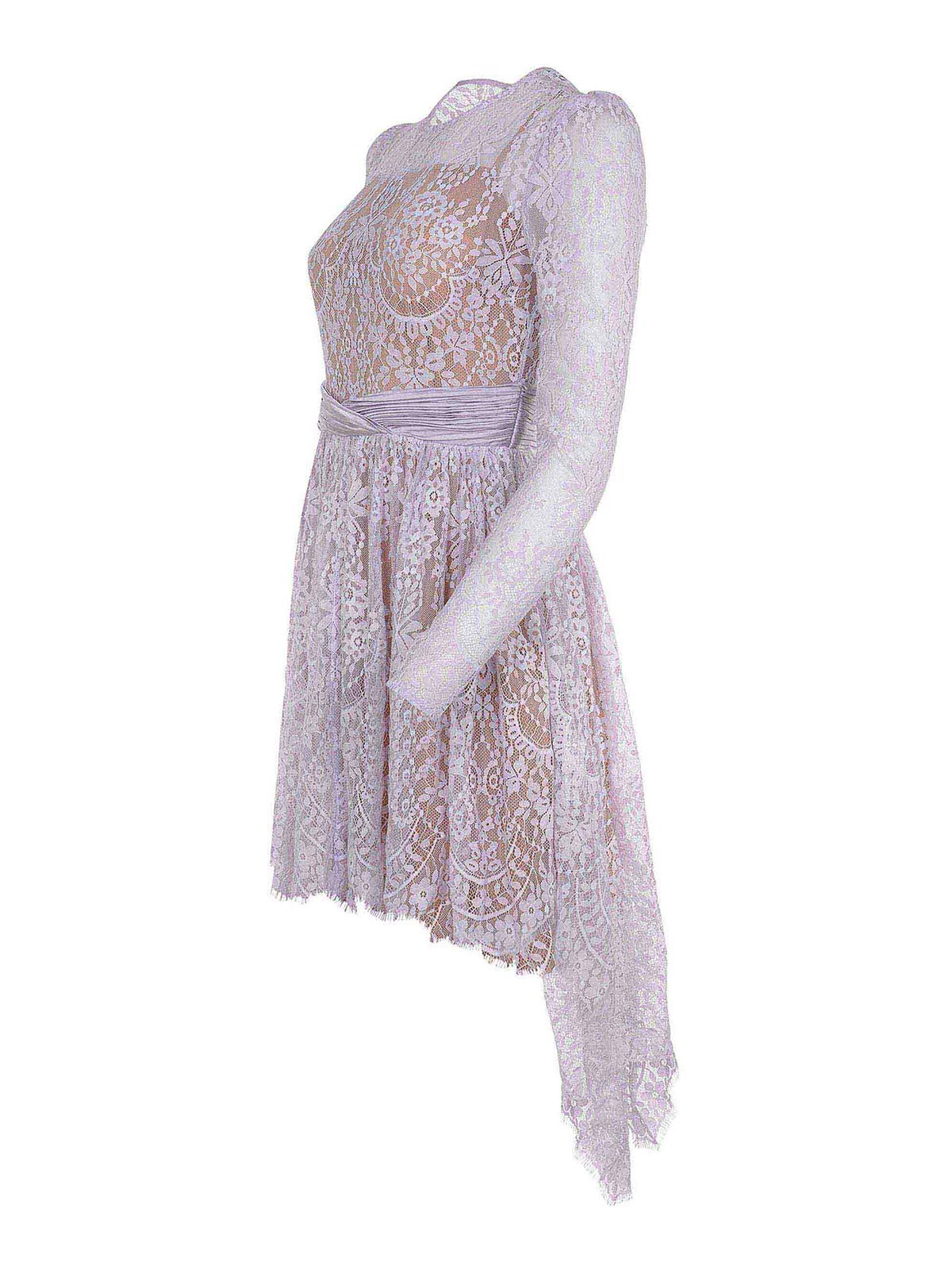 Self-portrait Dress Made Of Cotoon Blend In Purple