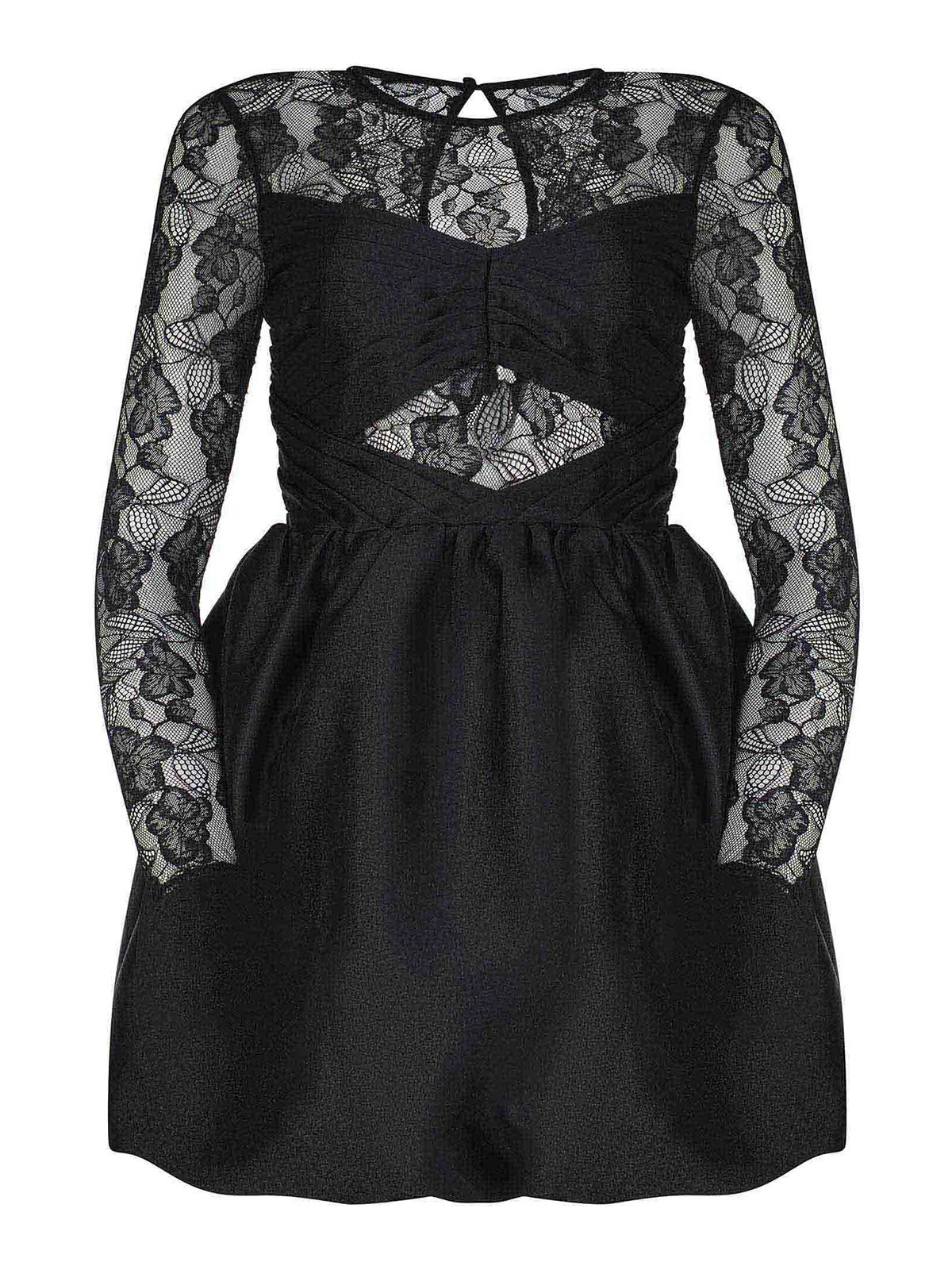 Self-portrait Dress Made Of Cotton Blend In Black