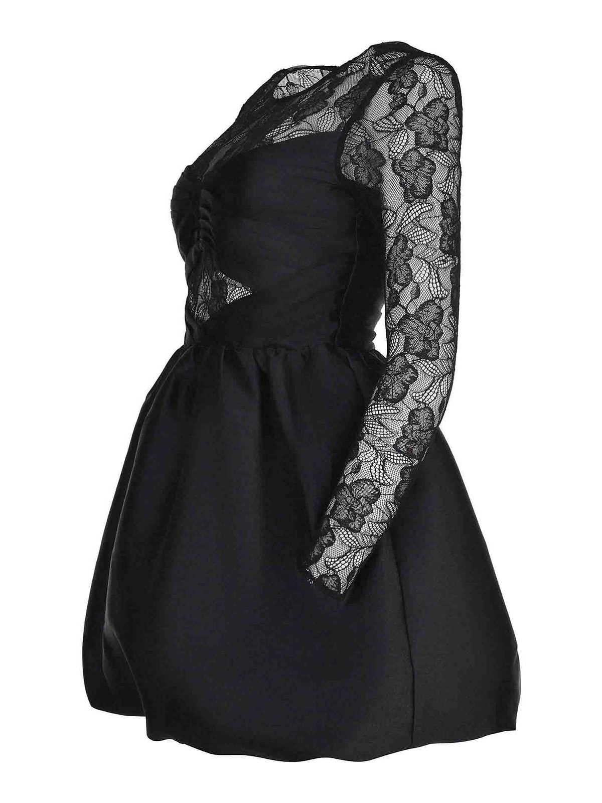 Self-portrait Dress Made Of Cotton Blend In Black