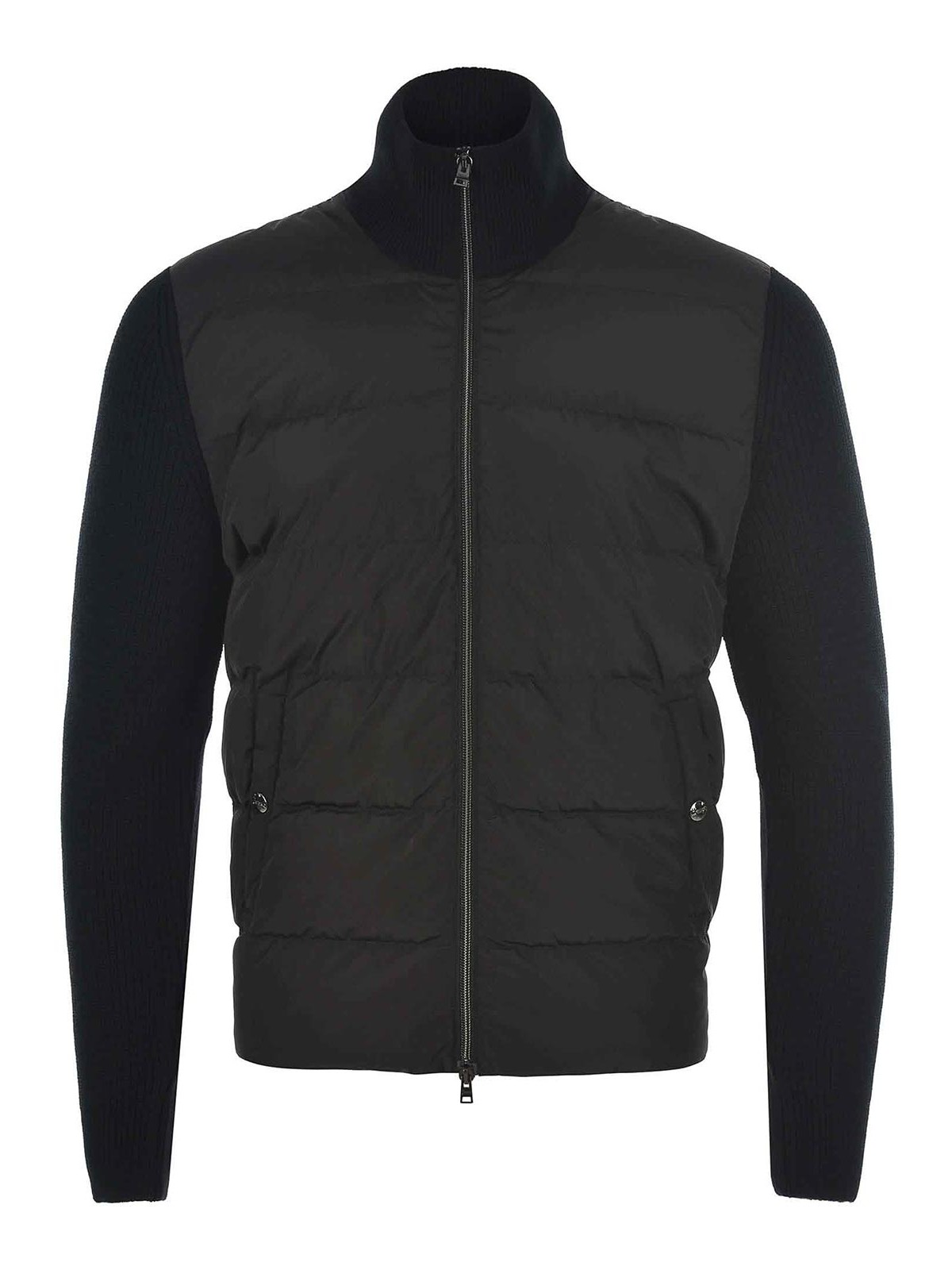 Herno Men Knitted And Padded Cardigan In Black