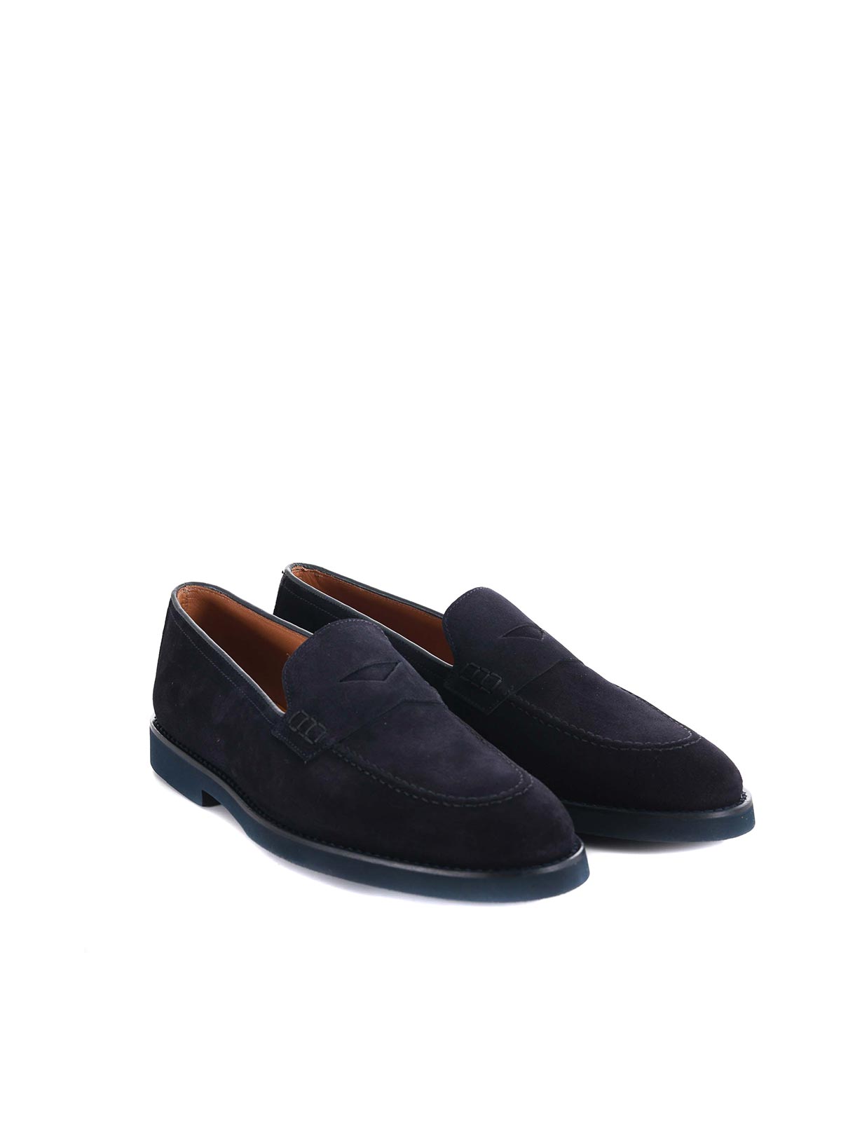 Doucal's Doucals Suede Moccasins In Blue