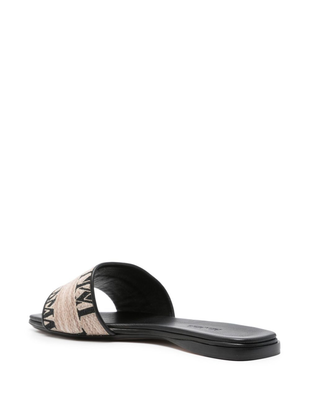 Max Mara Logo Jacquard Raffia-effect Slides In Blue