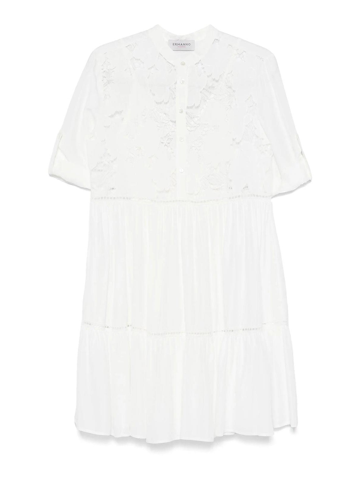 Ermanno Firenze Cotton Mini Dress In White