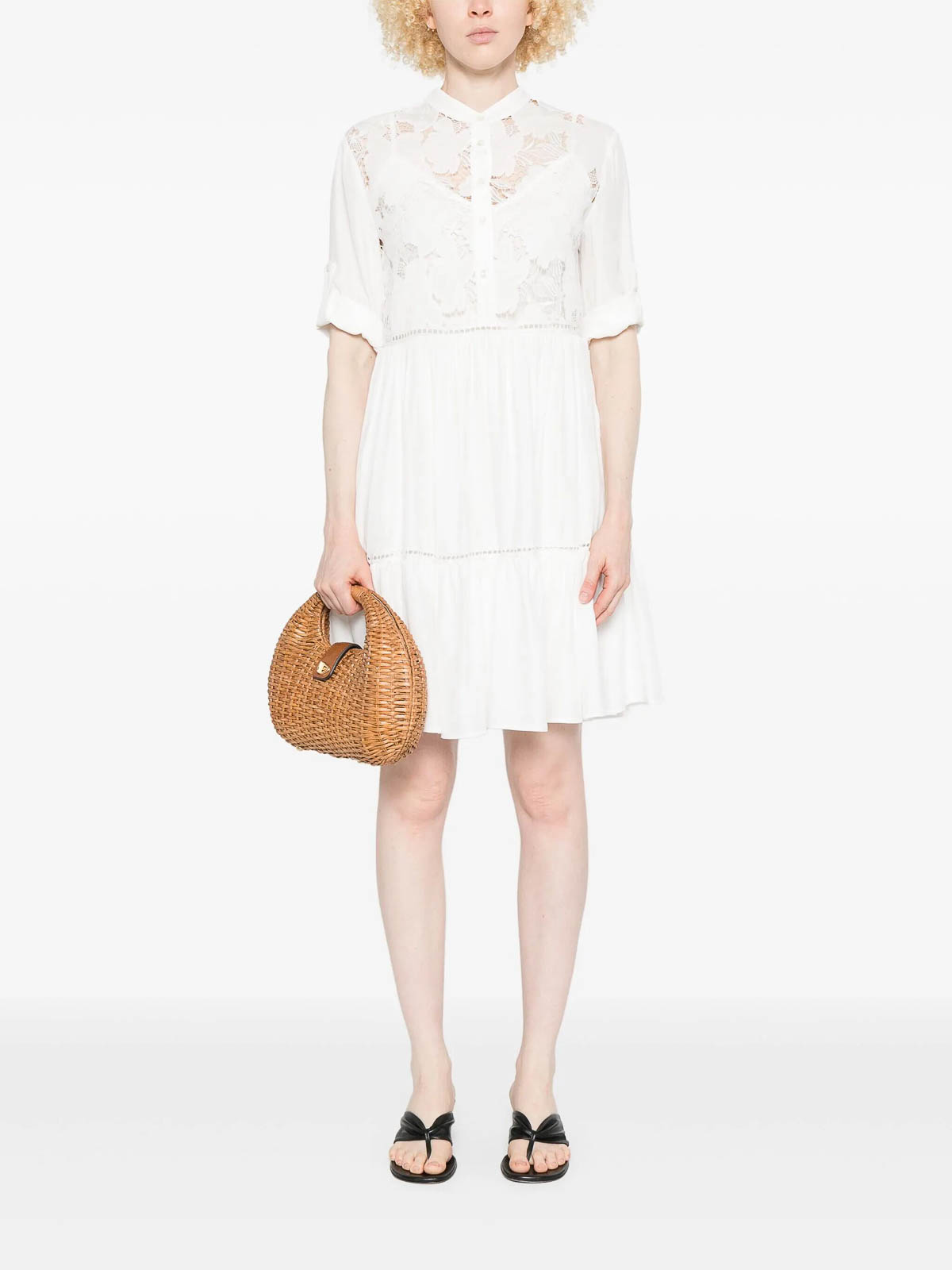 Ermanno Firenze Cotton Mini Dress In White