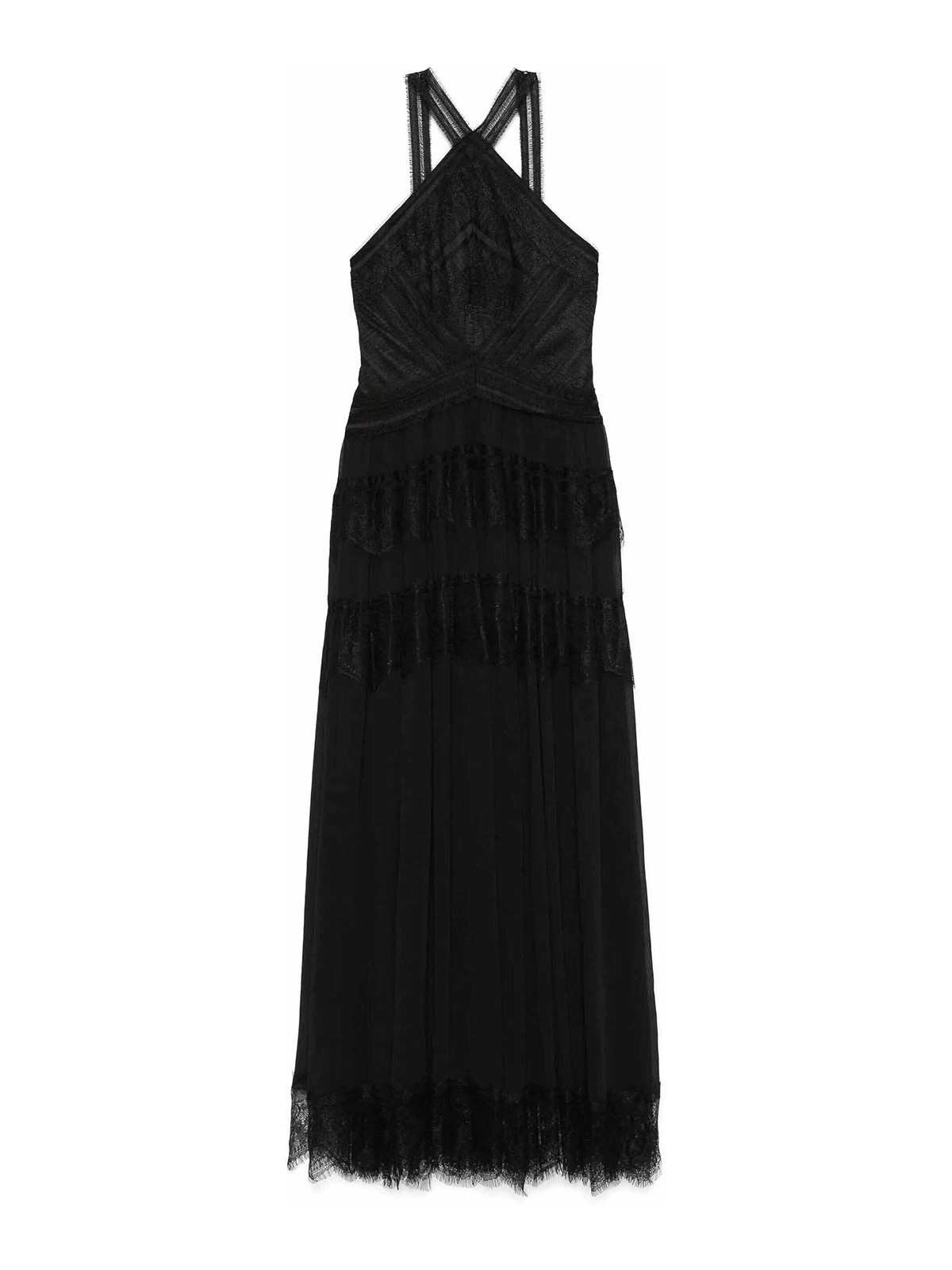 Ermanno Firenze Lace Maxi Dress In Black