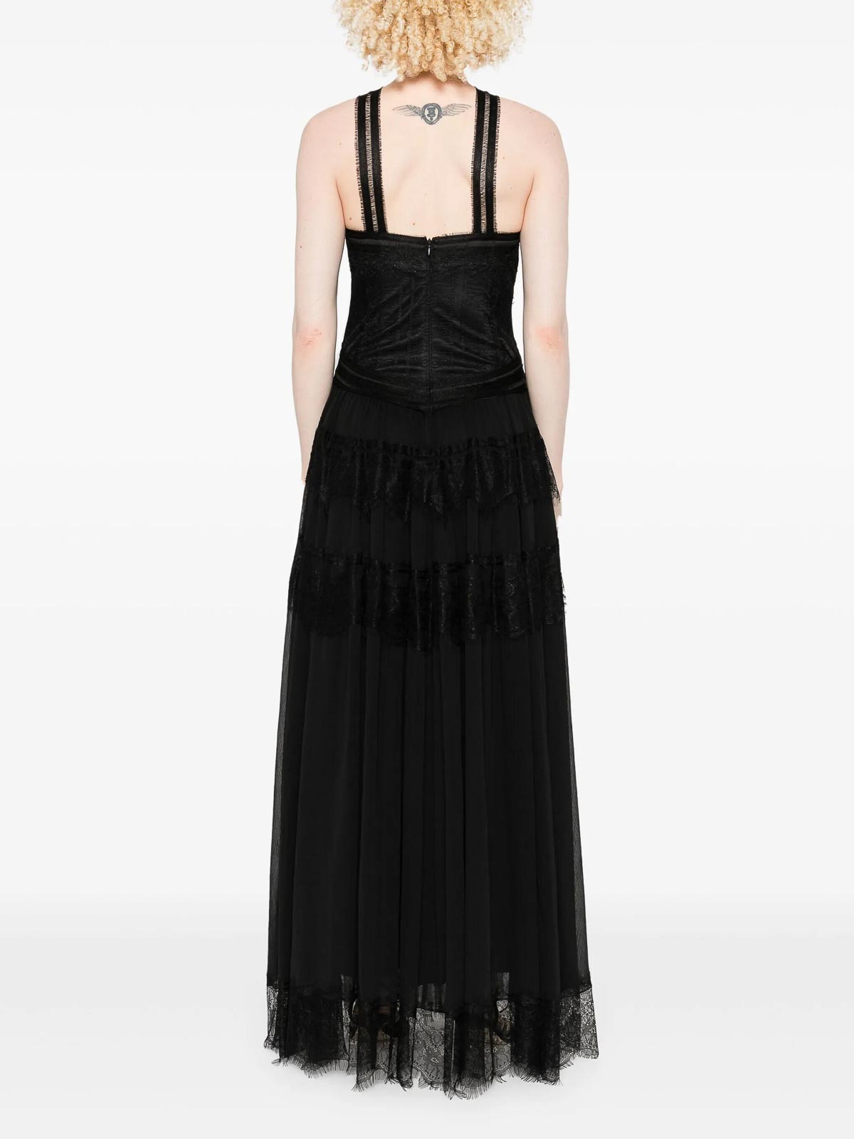 Ermanno Firenze Lace Maxi Dress In Black