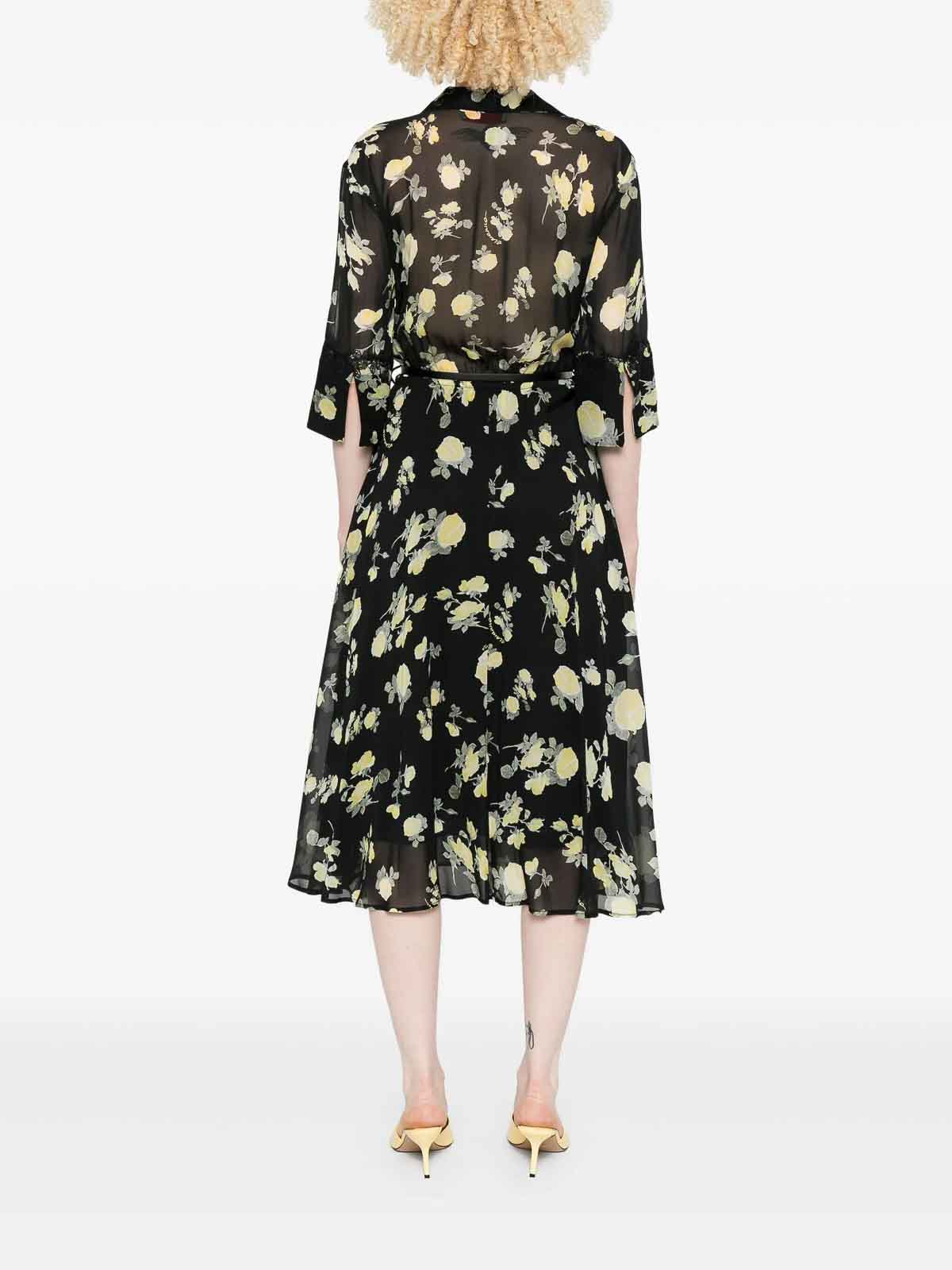 Ermanno Firenze Floral-print Dress In Yellow