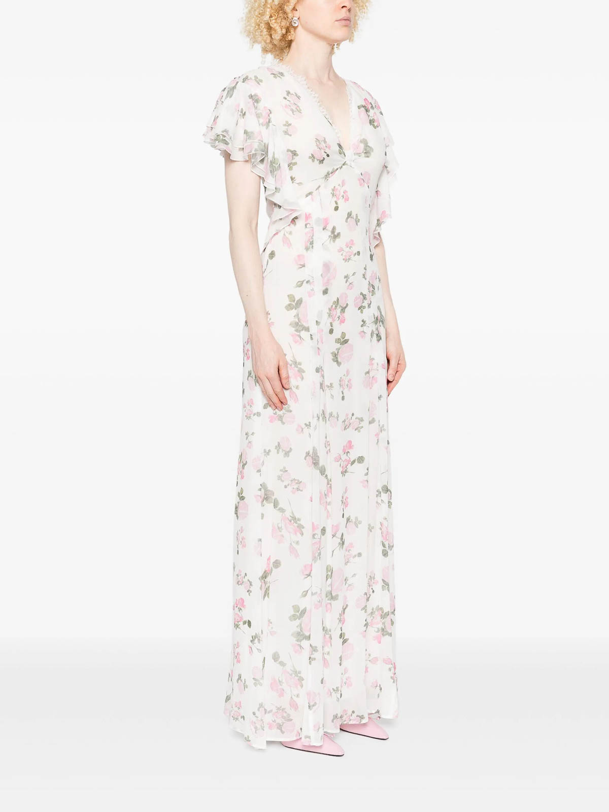 Ermanno Firenze Floral-print Maxi Dress In White
