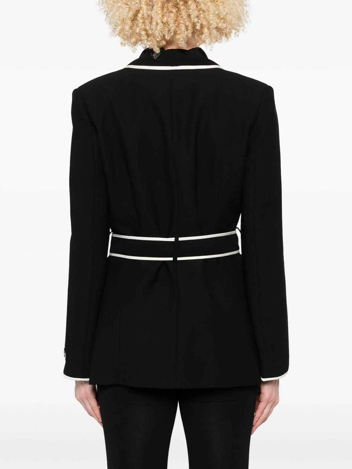 Ermanno Firenze Contrast-trim Blazer In Black