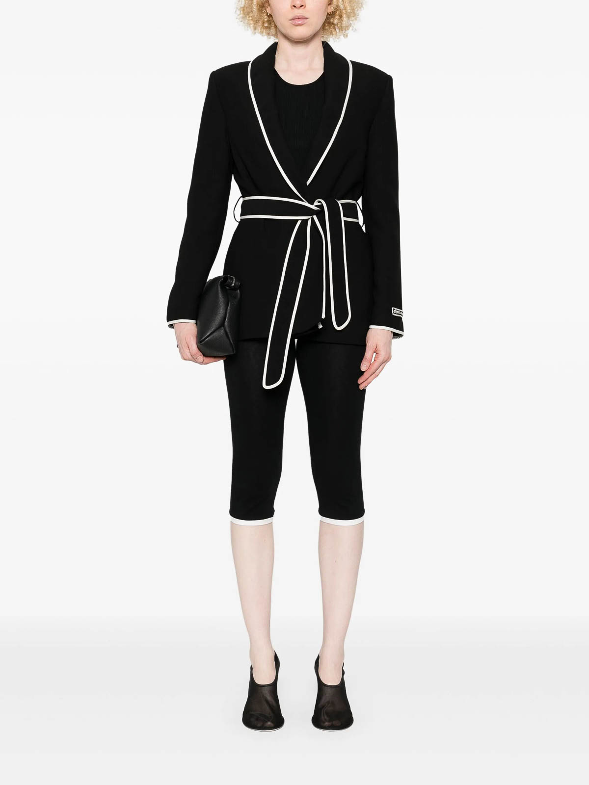 Ermanno Firenze Contrast-trim Blazer In Black