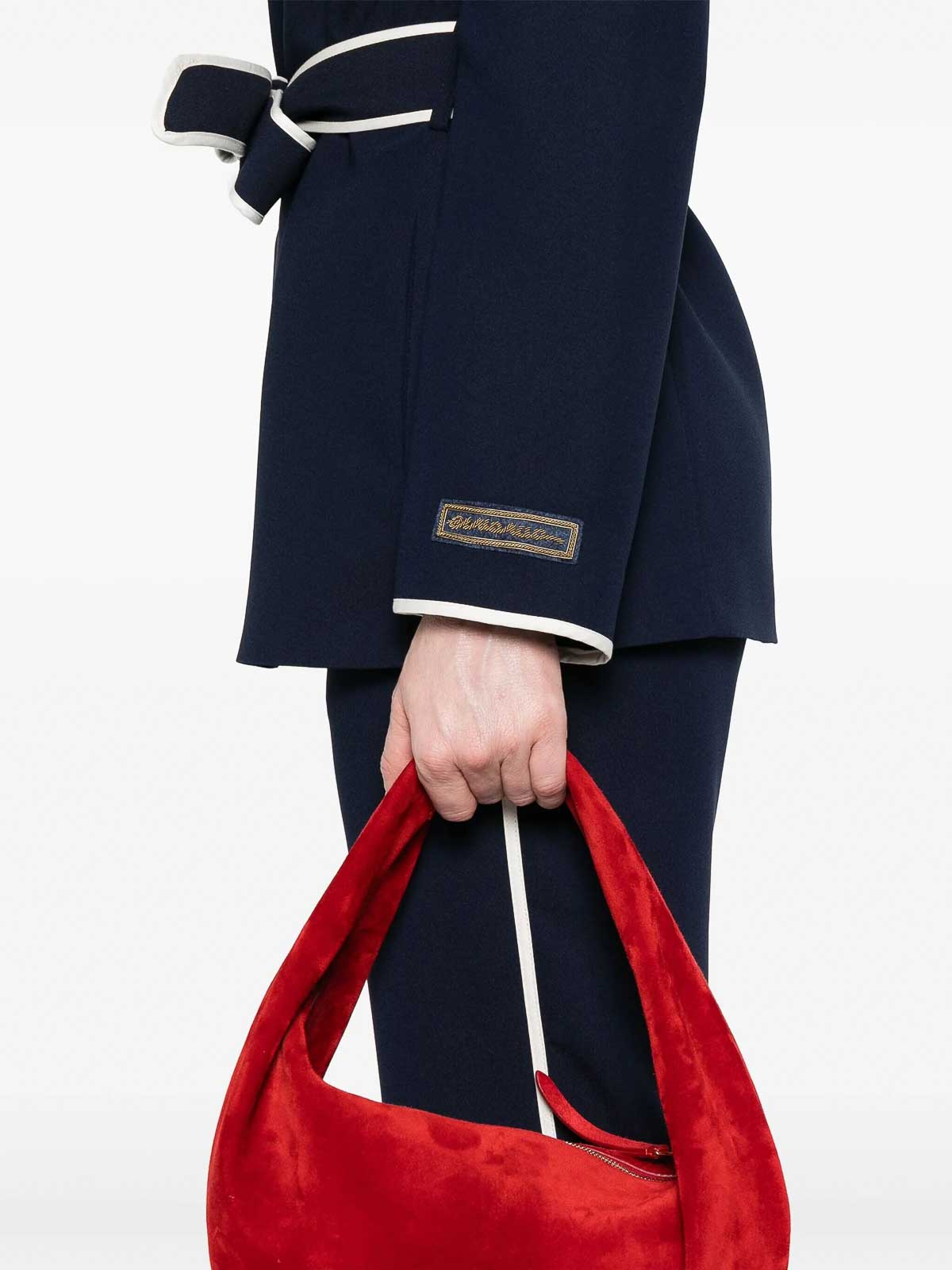 Ermanno Firenze Belted Blazer In Blue