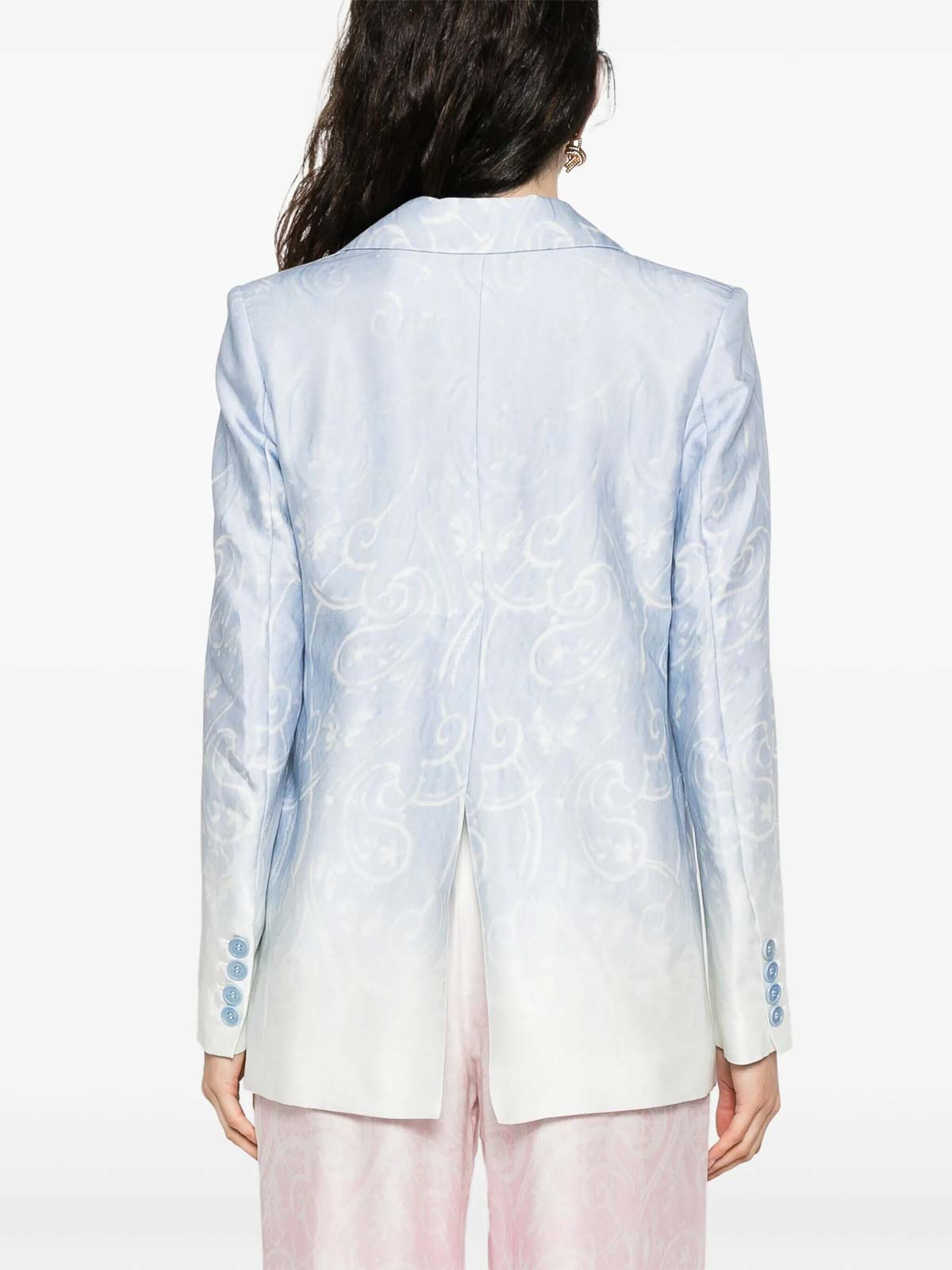 Ermanno Firenze Long-sleeved Suit Jacket In Blue