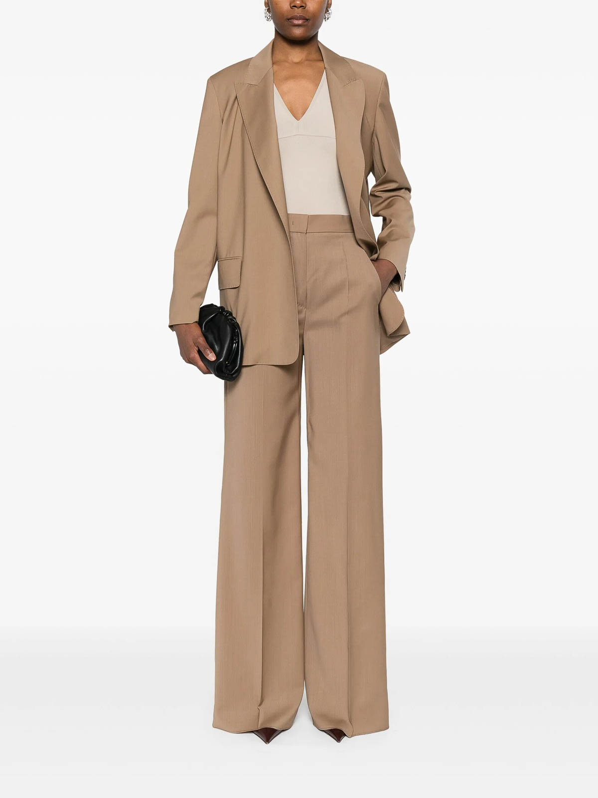Max Mara V-neck Sleeveless Fitted Top Style In Neutral