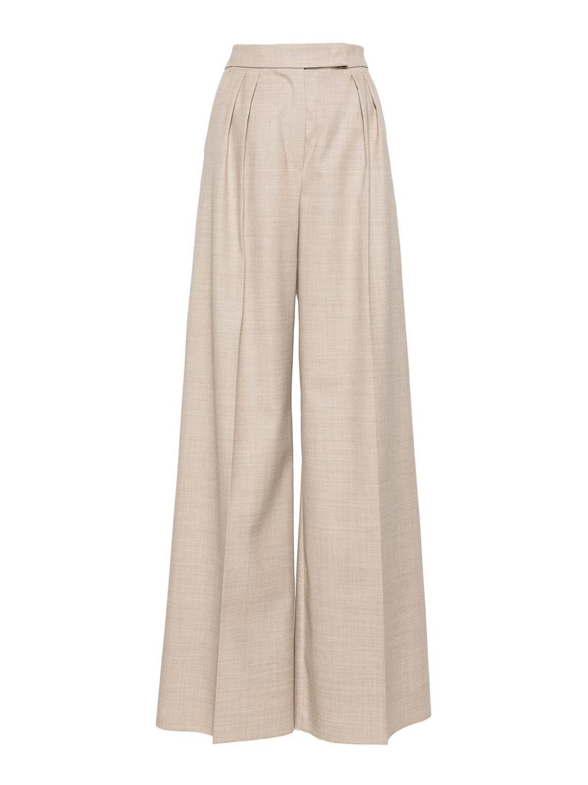Max Mara Virgin Wool Tailored Trousers In Neutral