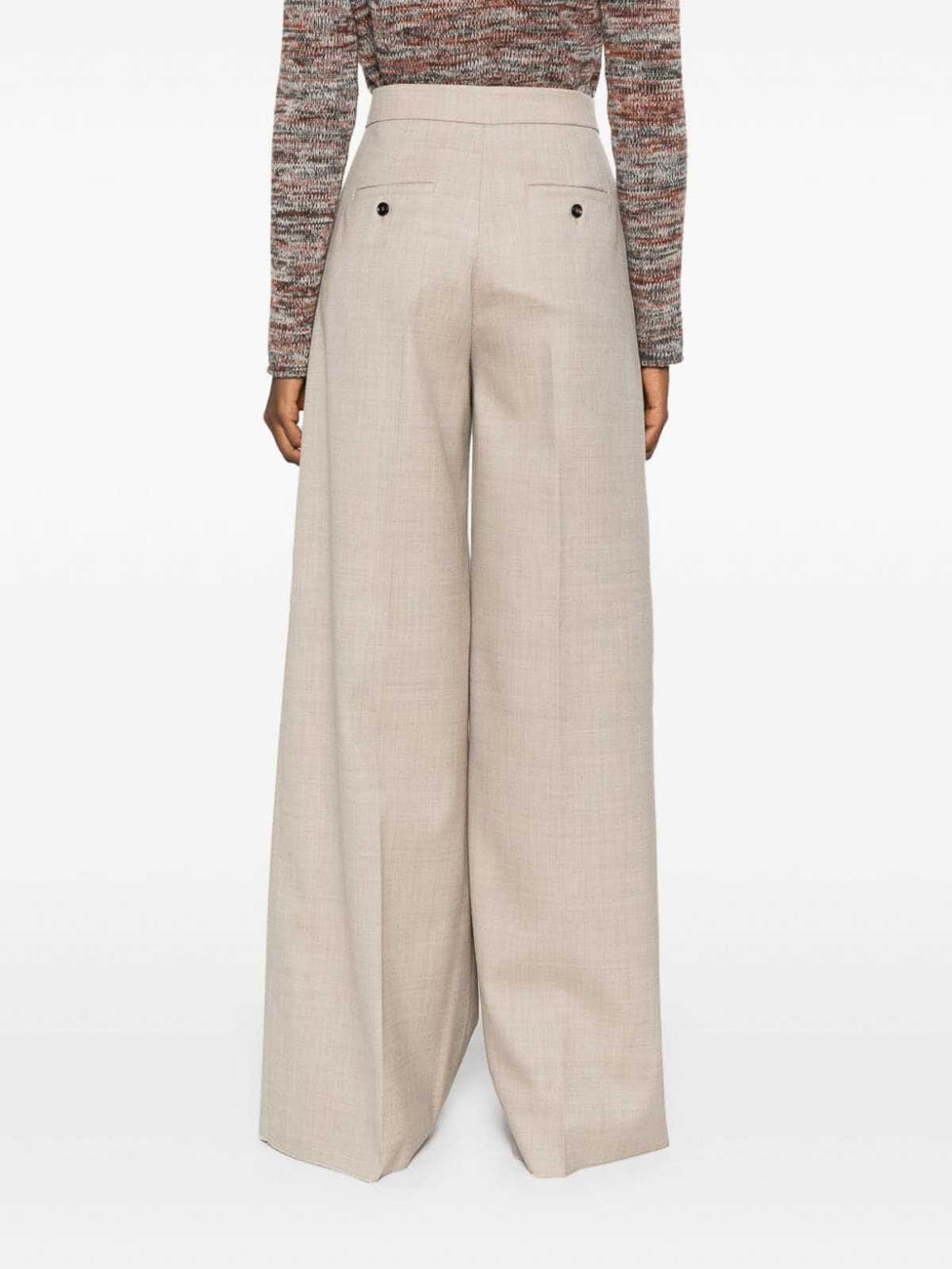 Max Mara Virgin Wool Tailored Trousers In Neutral