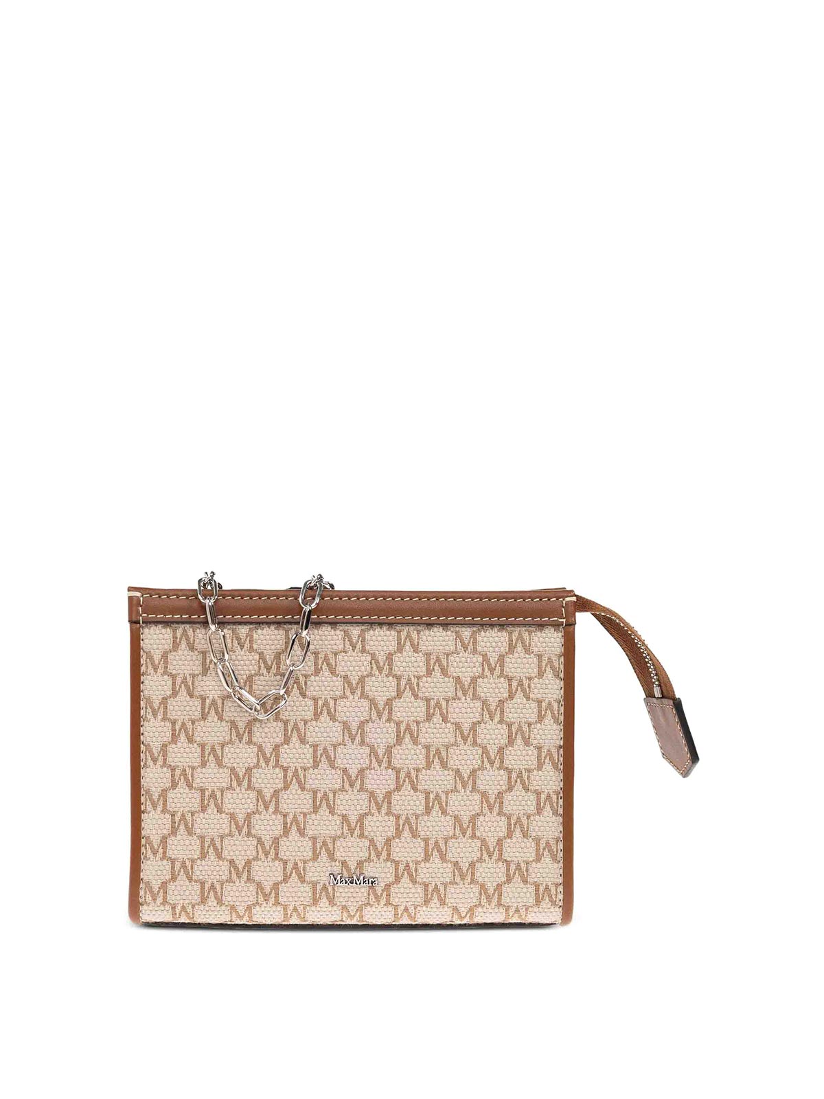 Max Mara Monogram-pattern Clutch Bag In Multi
