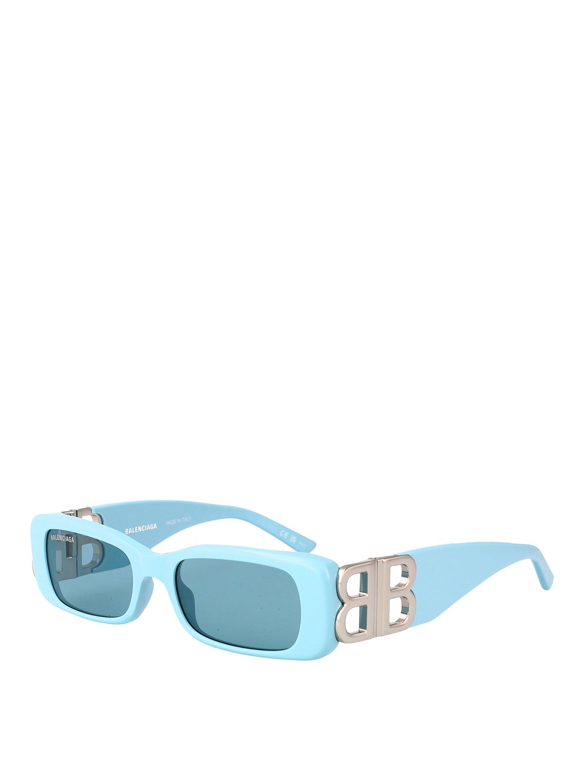 サングラス BALENCIAGA Woman Sunglasses Blue BB0096S 026 Balenciaga blue and silver cat-eye BB sunglasses – Eyewear Club