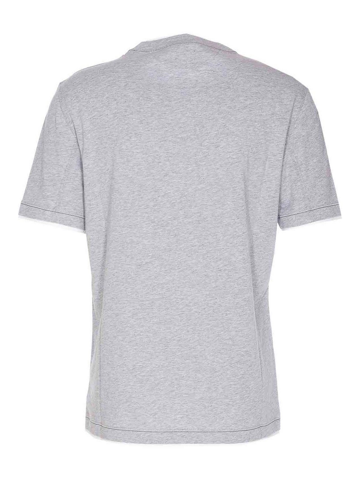 Brunello Cucinelli Layered Crewneck T-shirt Stitch Detailing In Gray