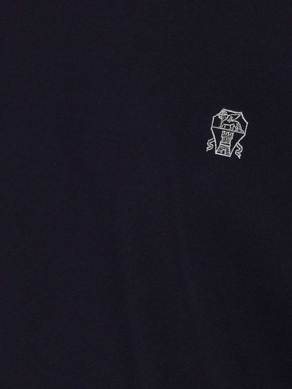 Brunello Cucinelli Logo Crew Neck Cotton T-shirt With Contrast Trim In Black