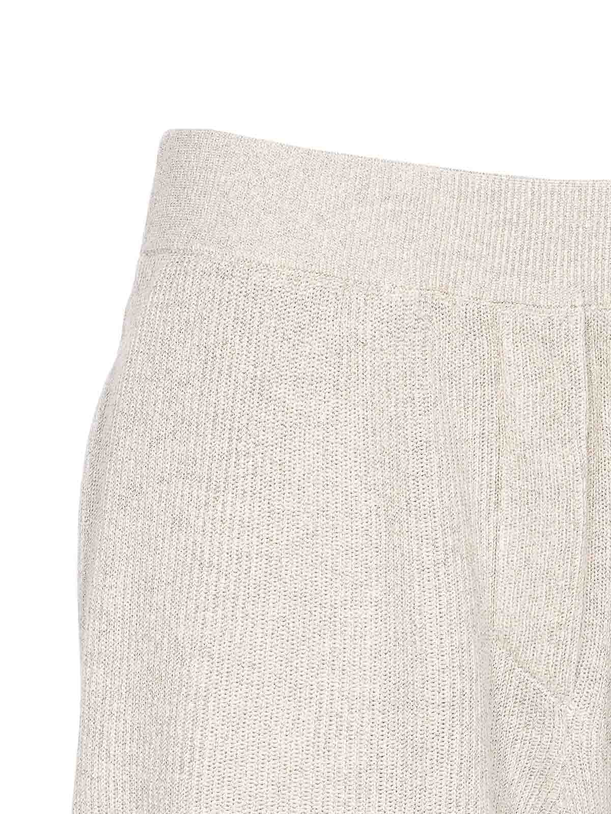 Brunello Cucinelli Vanise Sparkling Knitted Trousers In Neutral