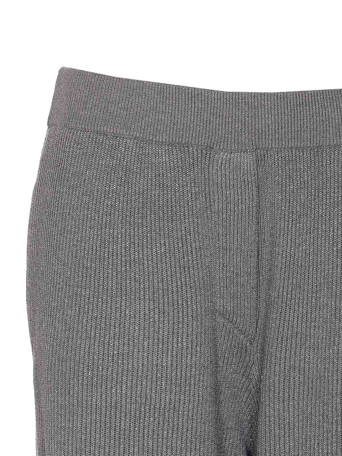 Brunello Cucinelli Vanise Sparkling Knitted Trousers In Gray