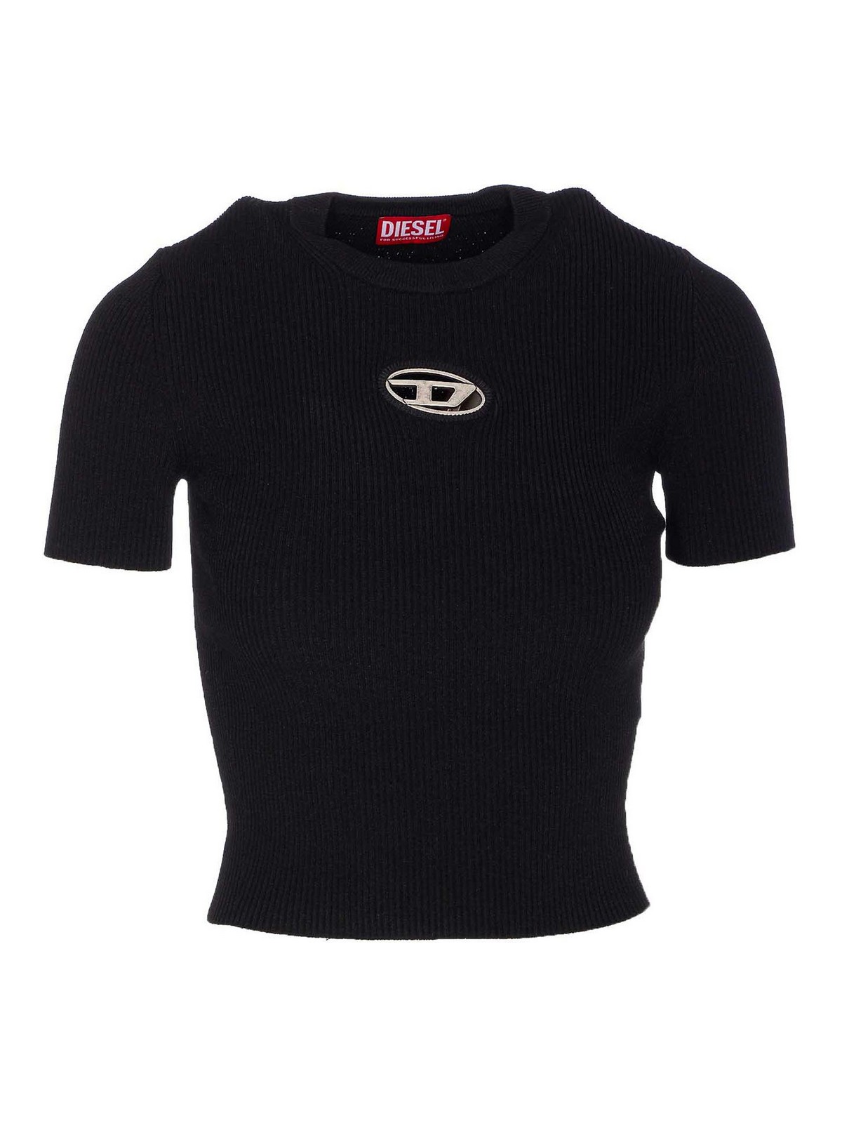 Diesel Women T-uncutie-long-od-q1 Slim T-shirt In Black Organic Jersey In Black
