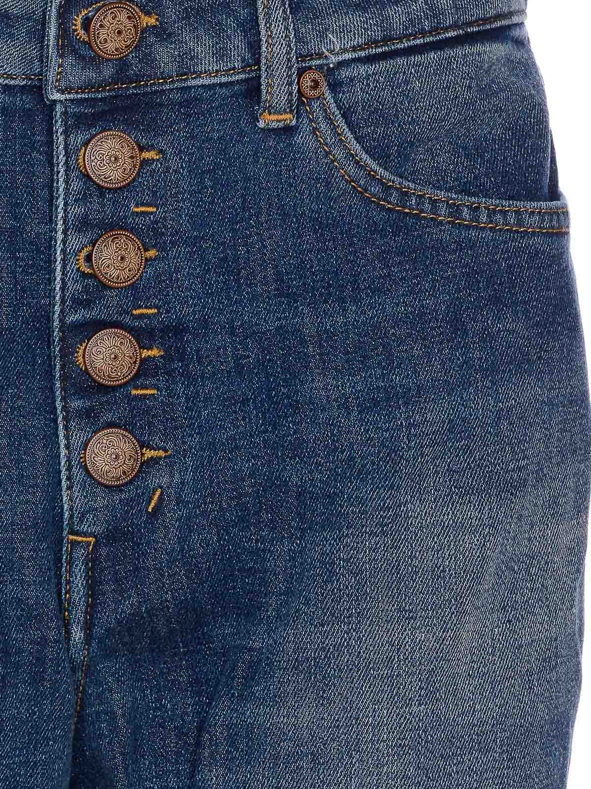 Dondup High-waisted Distressed Denim Jeans With Rolled Cuffs In Blue