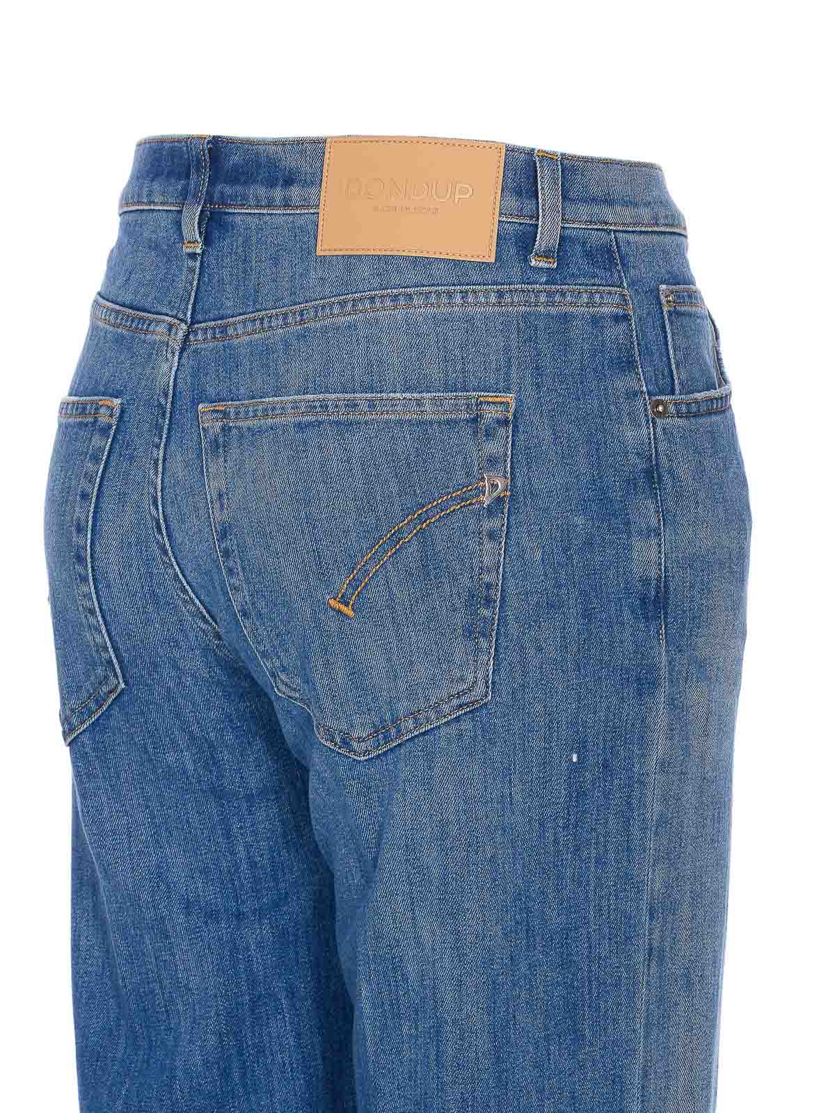 Dondup Loose Fit Five-pocket Trousers With Faded Effect In Blue