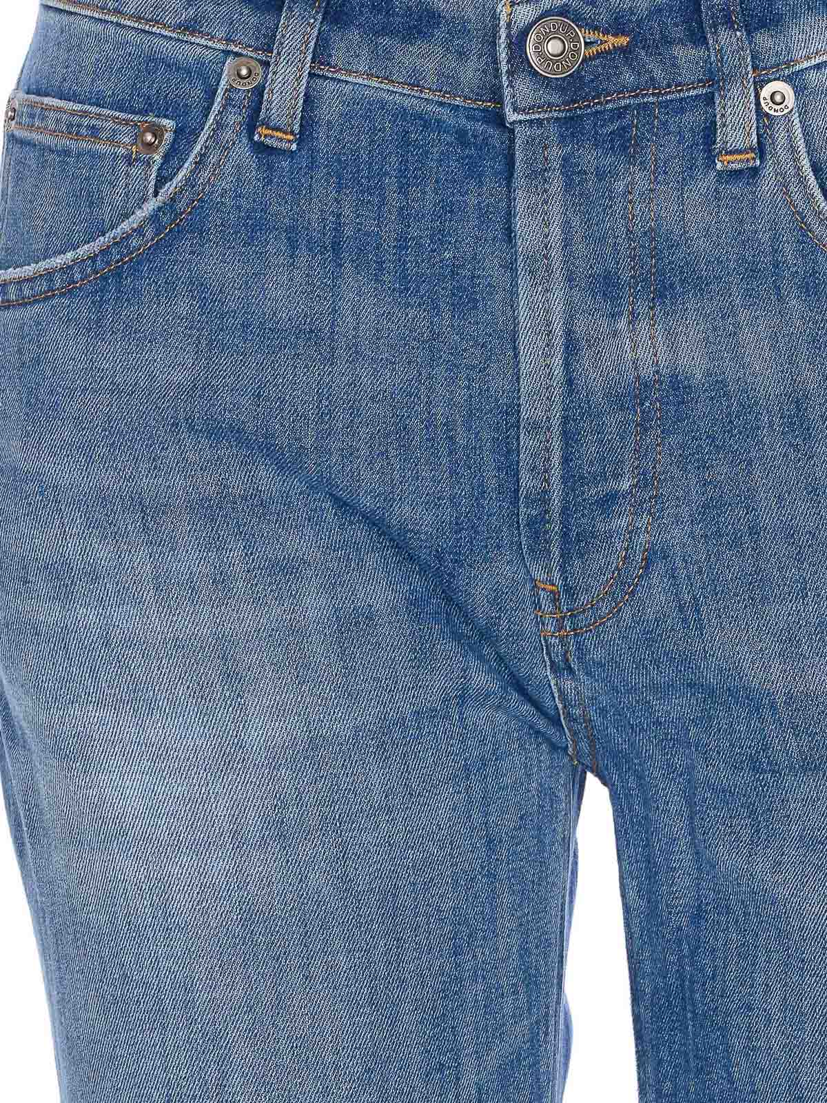 Dondup Loose Fit Five-pocket Trousers With Faded Effect In Blue
