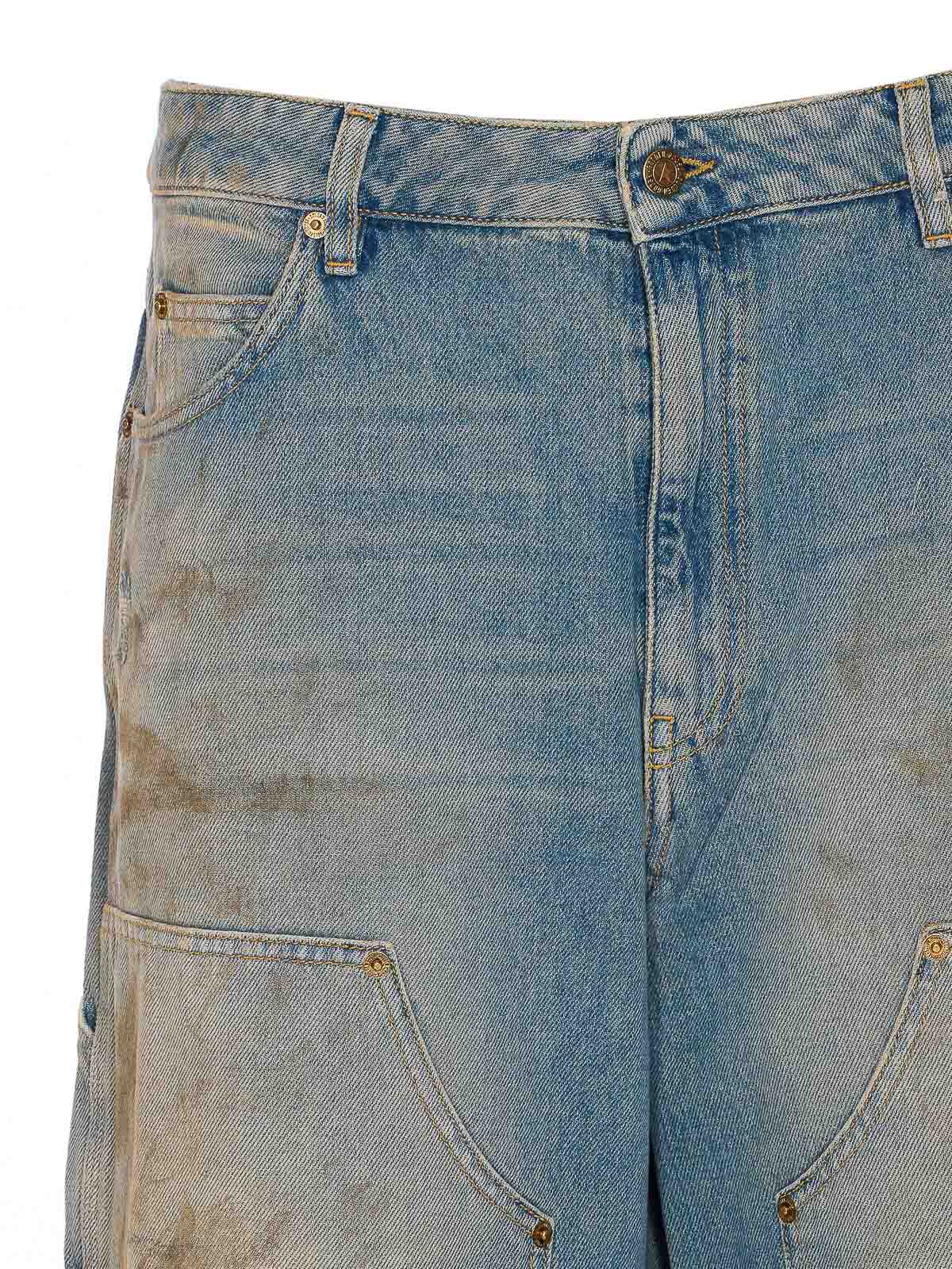 Golden Goose Light Blue Jeans With Sand Wash Distressed Effect In Blue