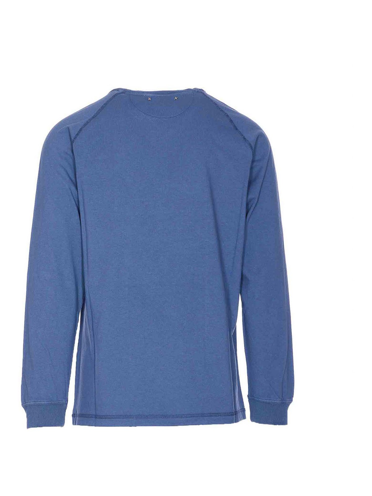 Golden Goose Crewneck Graphic Print Sweater Long Sleeves In Blue