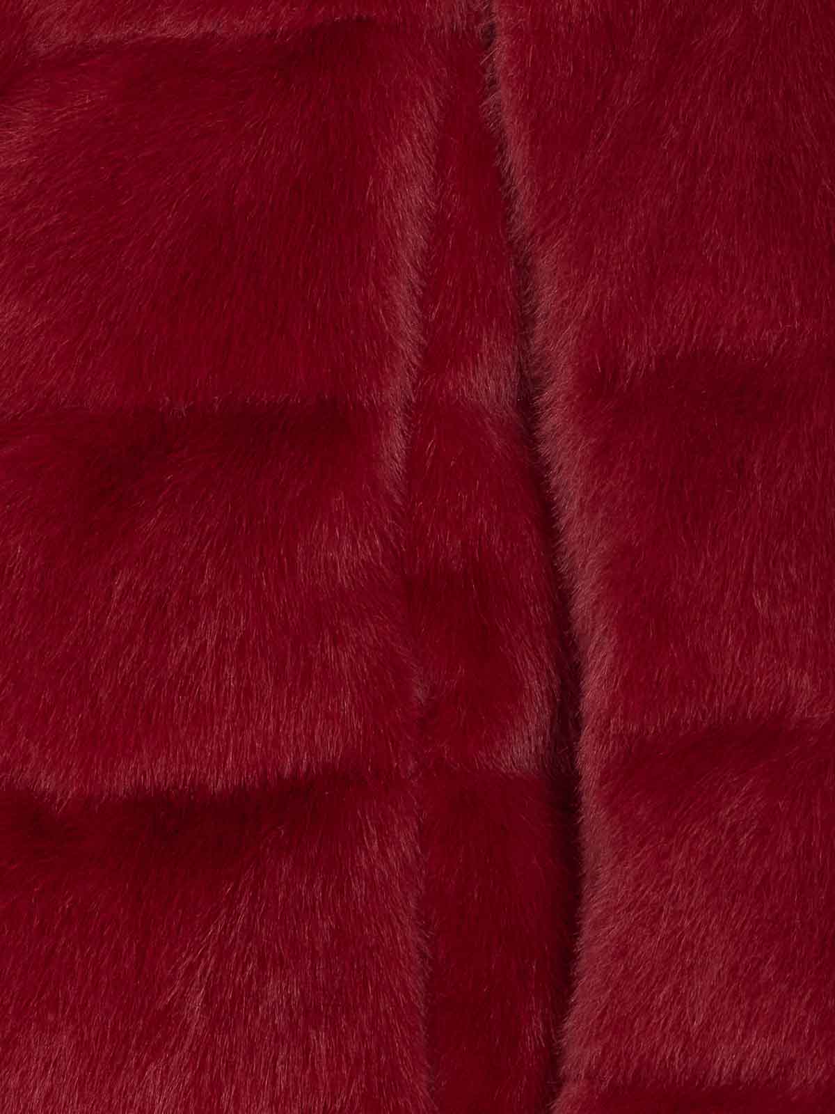 Herno Faux Fur Cape Down Jacket In Red